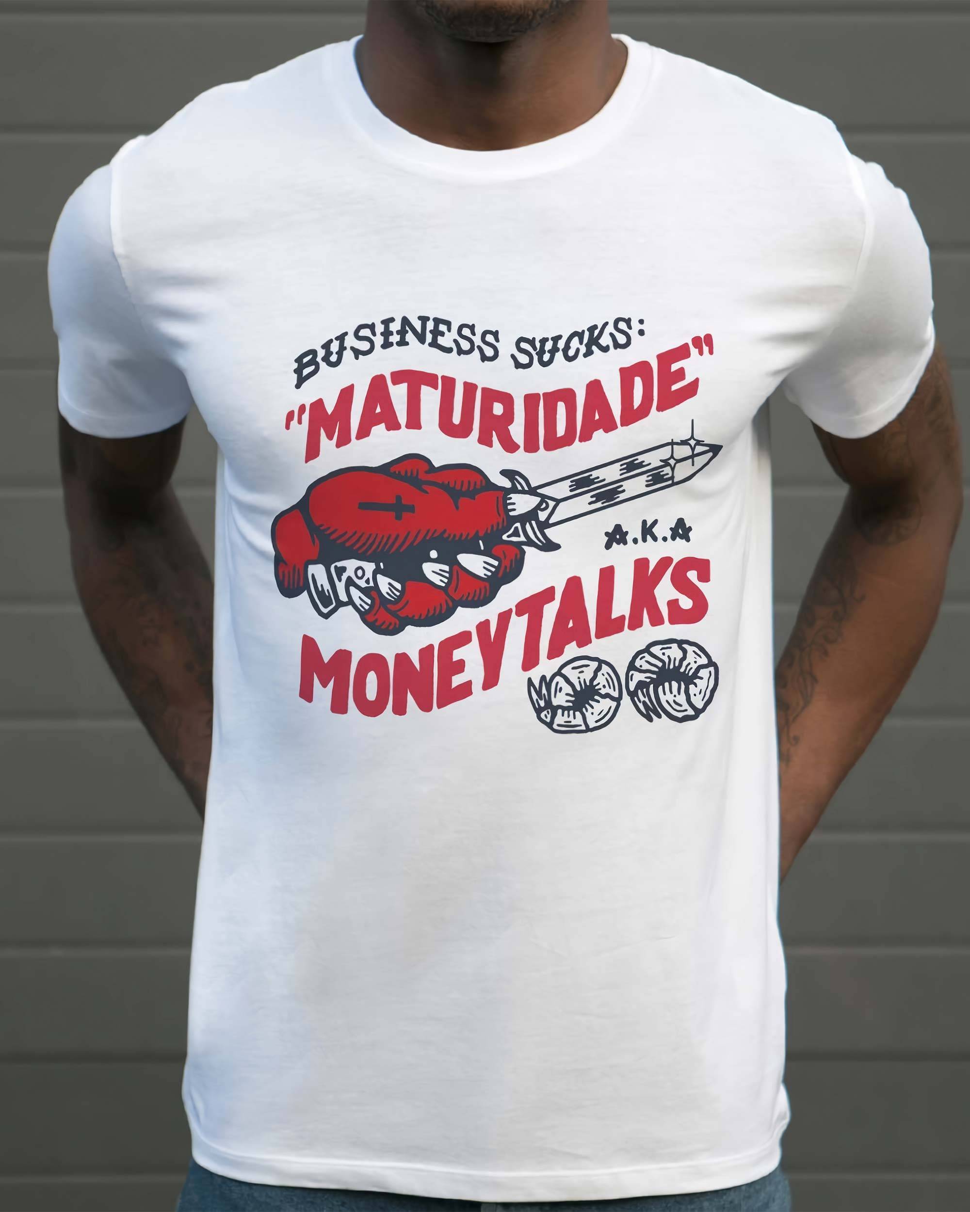 T-shirt Money Talks de couleur Blanc par MARCELÃO