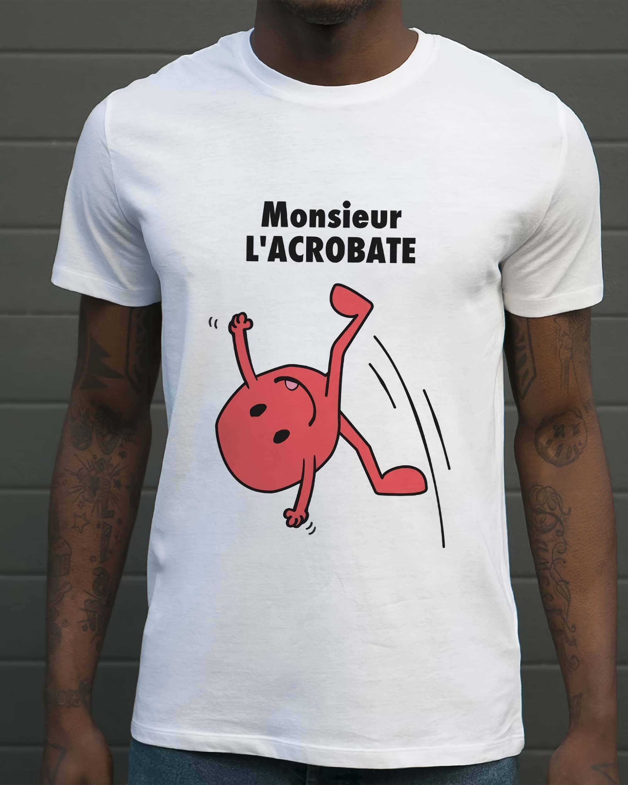 T-shirt Monsieur Acrobate de couleur Blanc