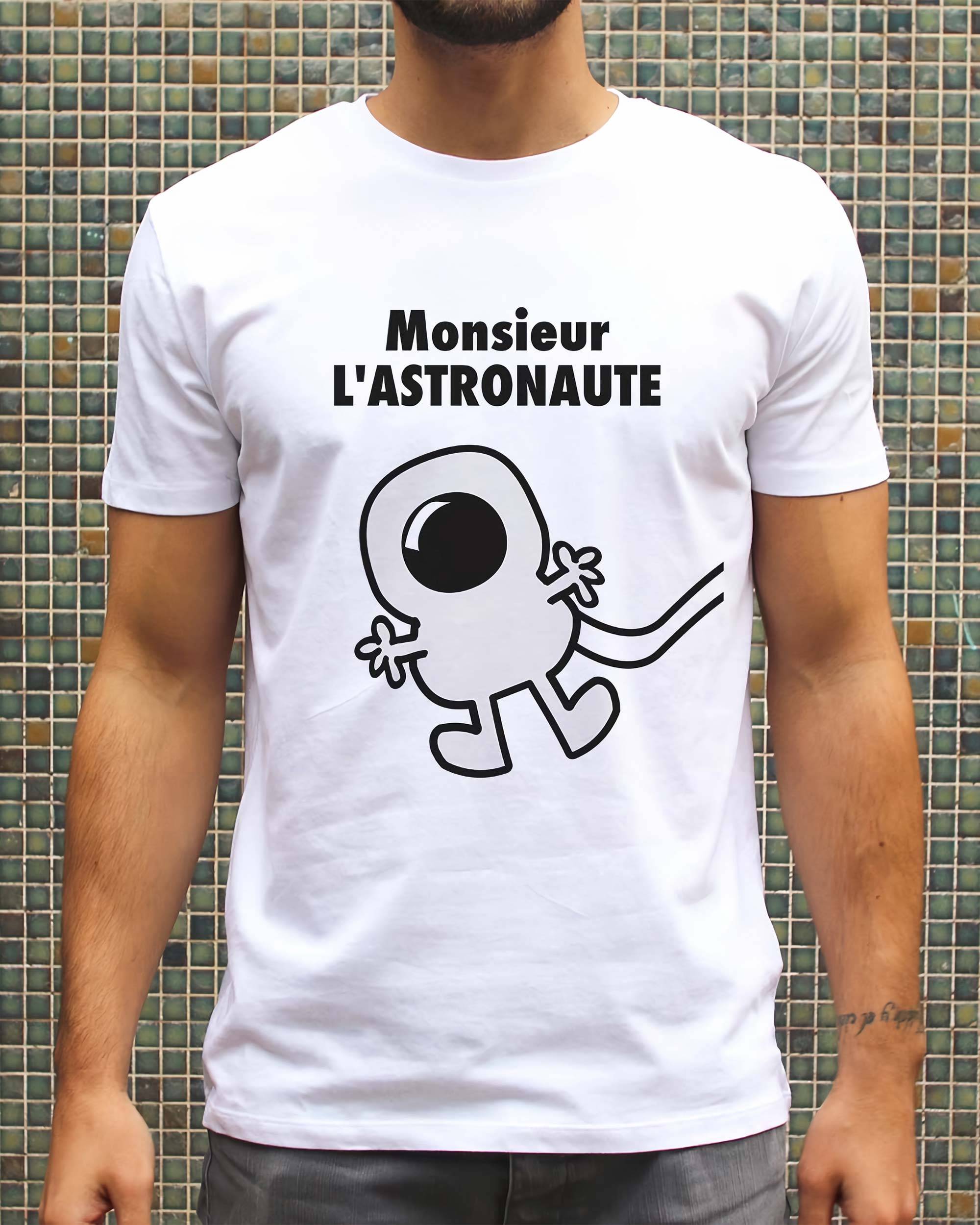 T-shirt Monsieur Astronaute de couleur Blanc