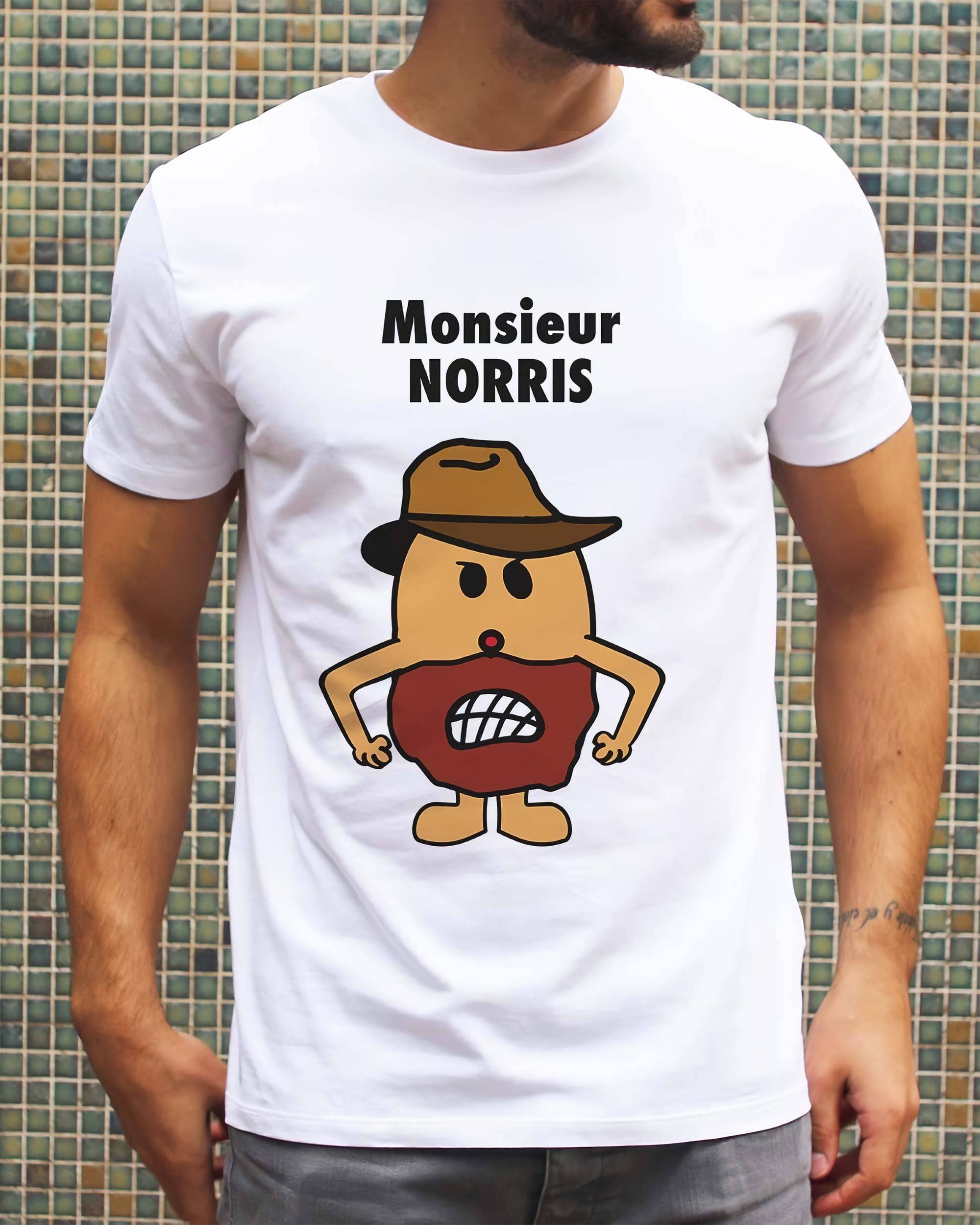 T-shirt Monsieur Norris de couleur Blanc