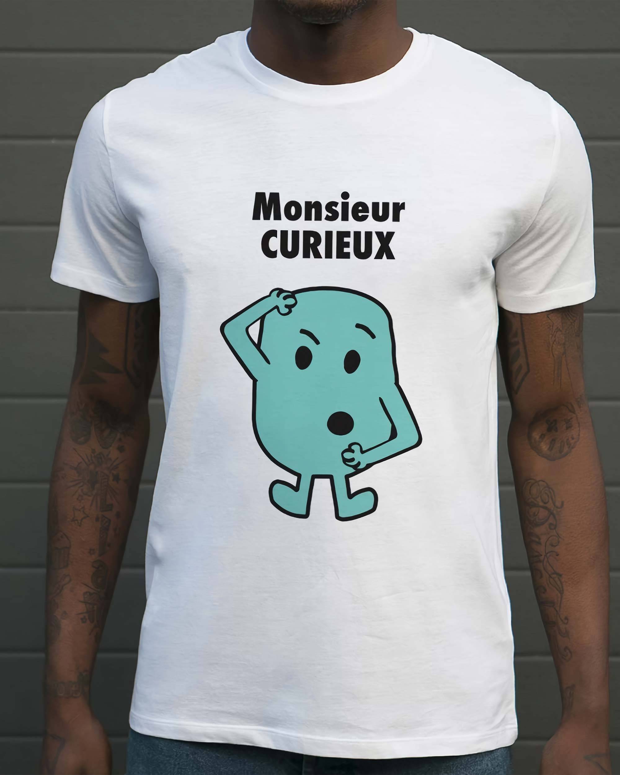 T-shirt Monsieur Curieux de couleur Blanc