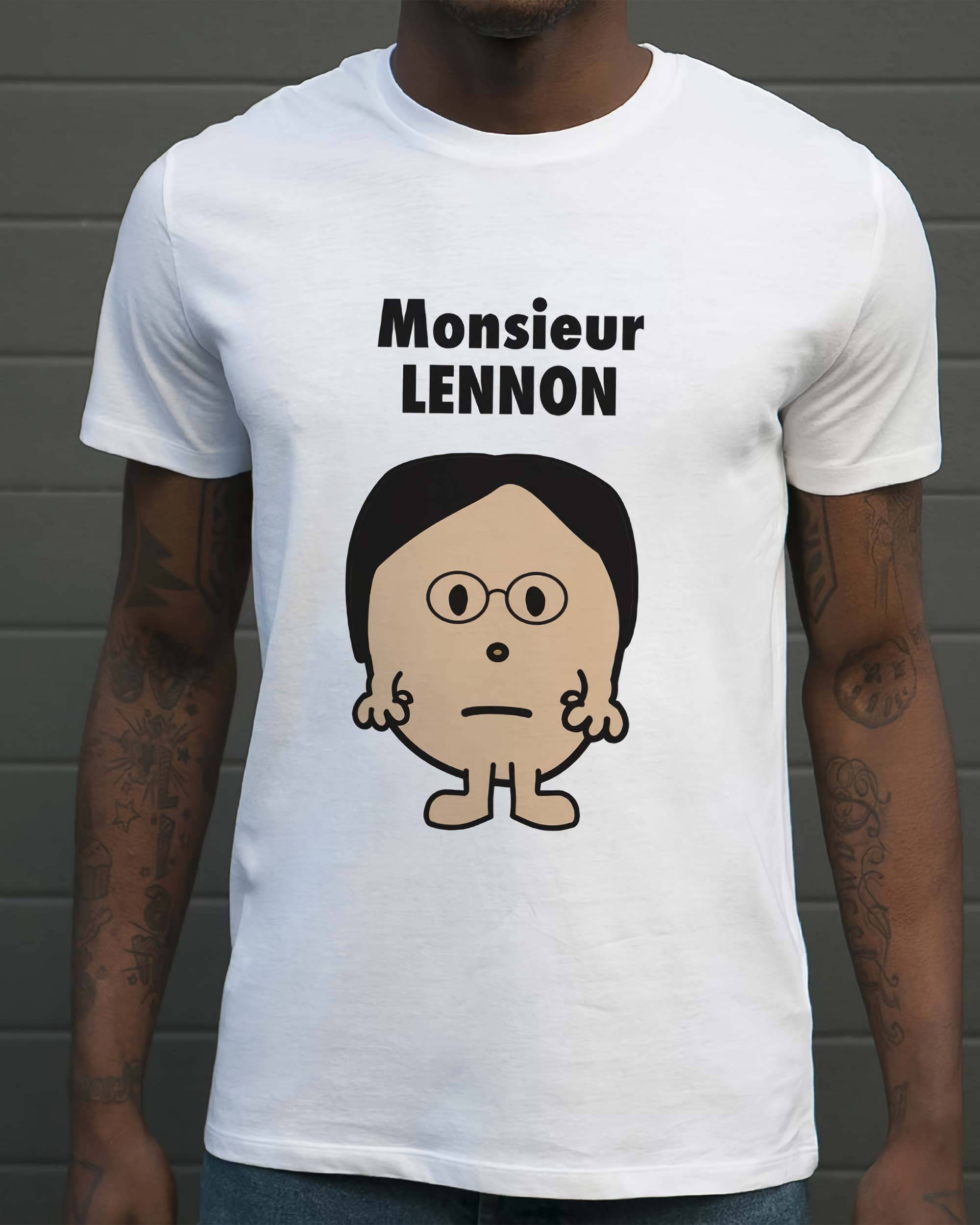 T-shirt Monsieur Lennon de couleur Blanc