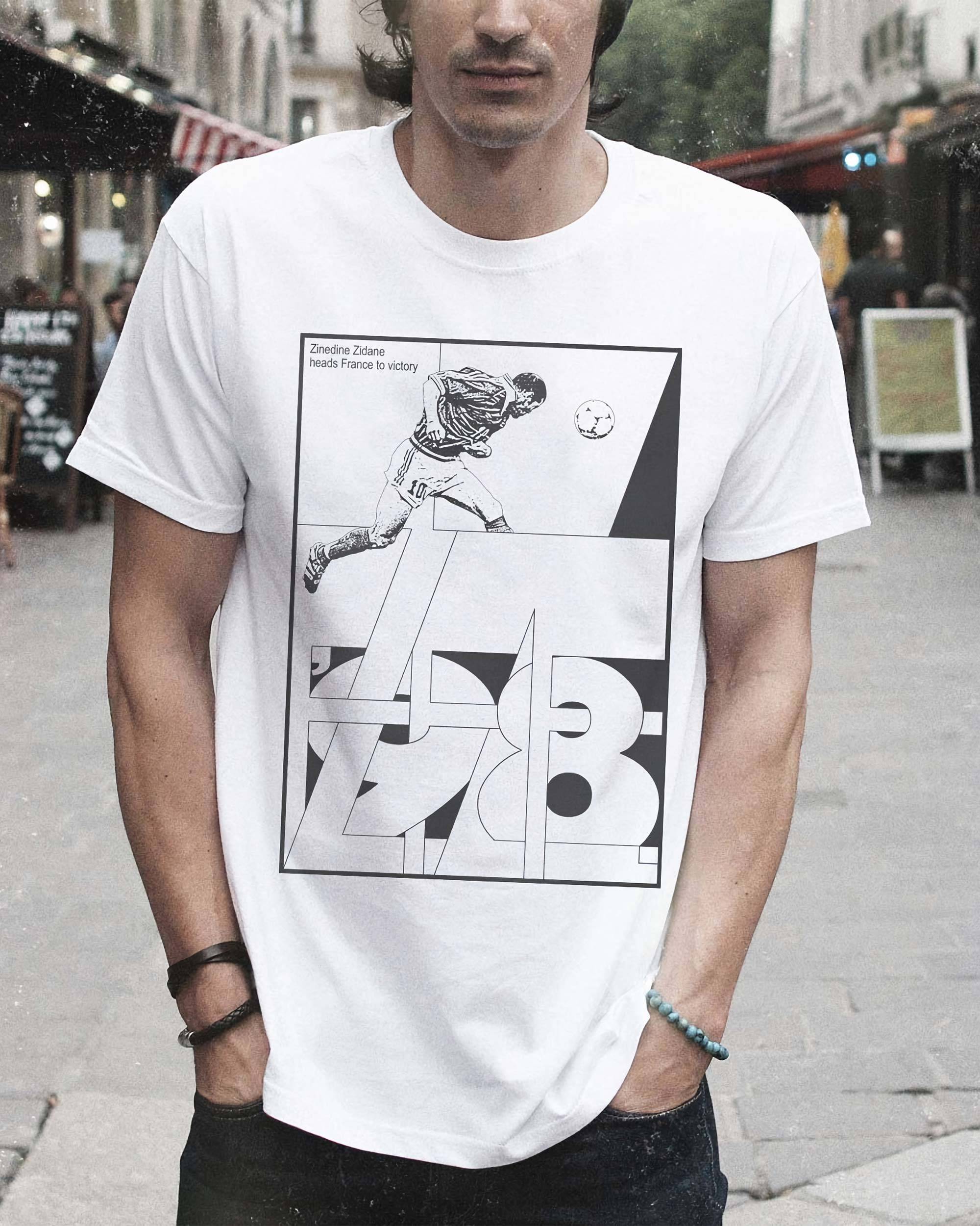 T-shirt But Zidane 98 de couleur Blanc par Sucker For Soccer