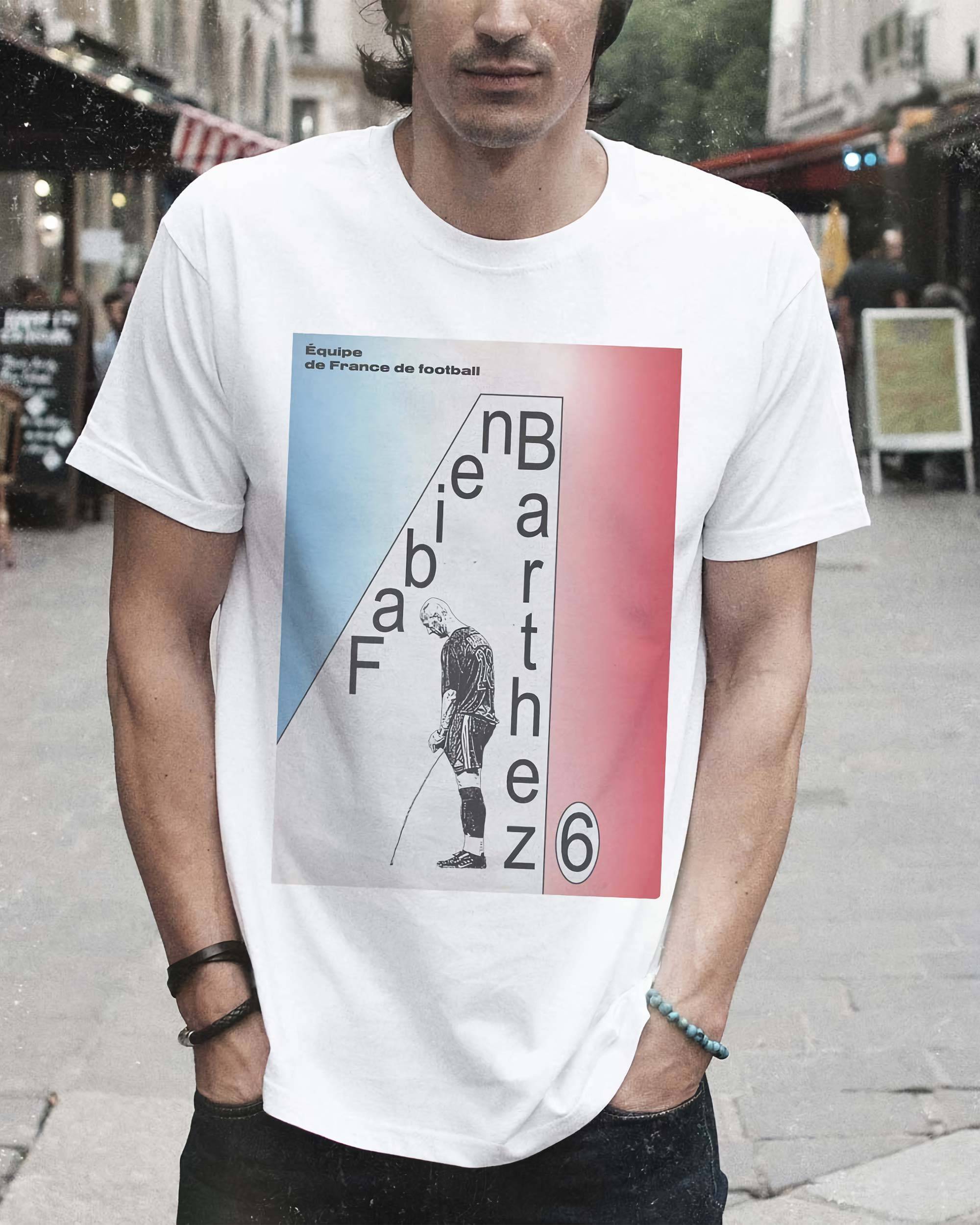 T-shirt Fabien Barthez de couleur Blanc par Sucker For Soccer