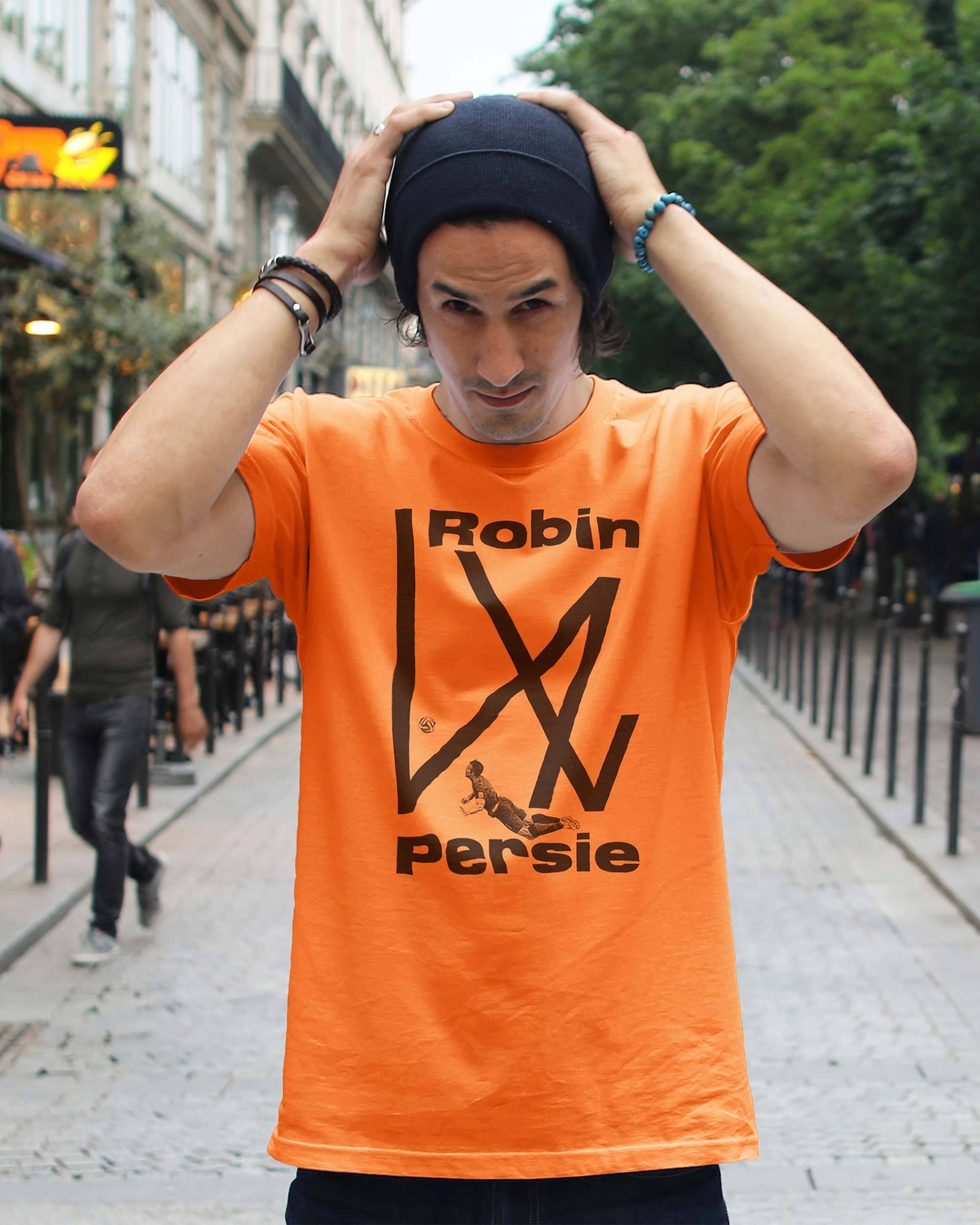T-shirt Robin Van Persie de couleur Orange par Sucker For Soccer