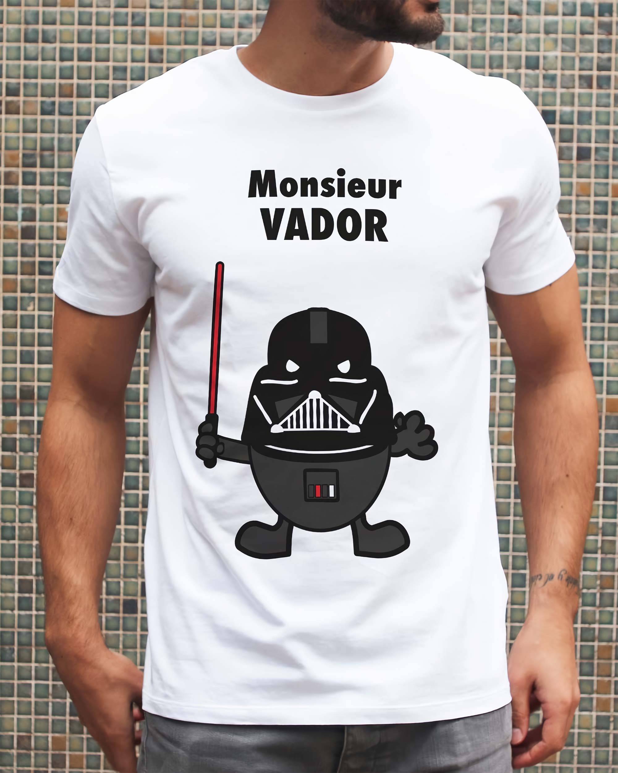 T-shirt Monsieur Vador de couleur Blanc