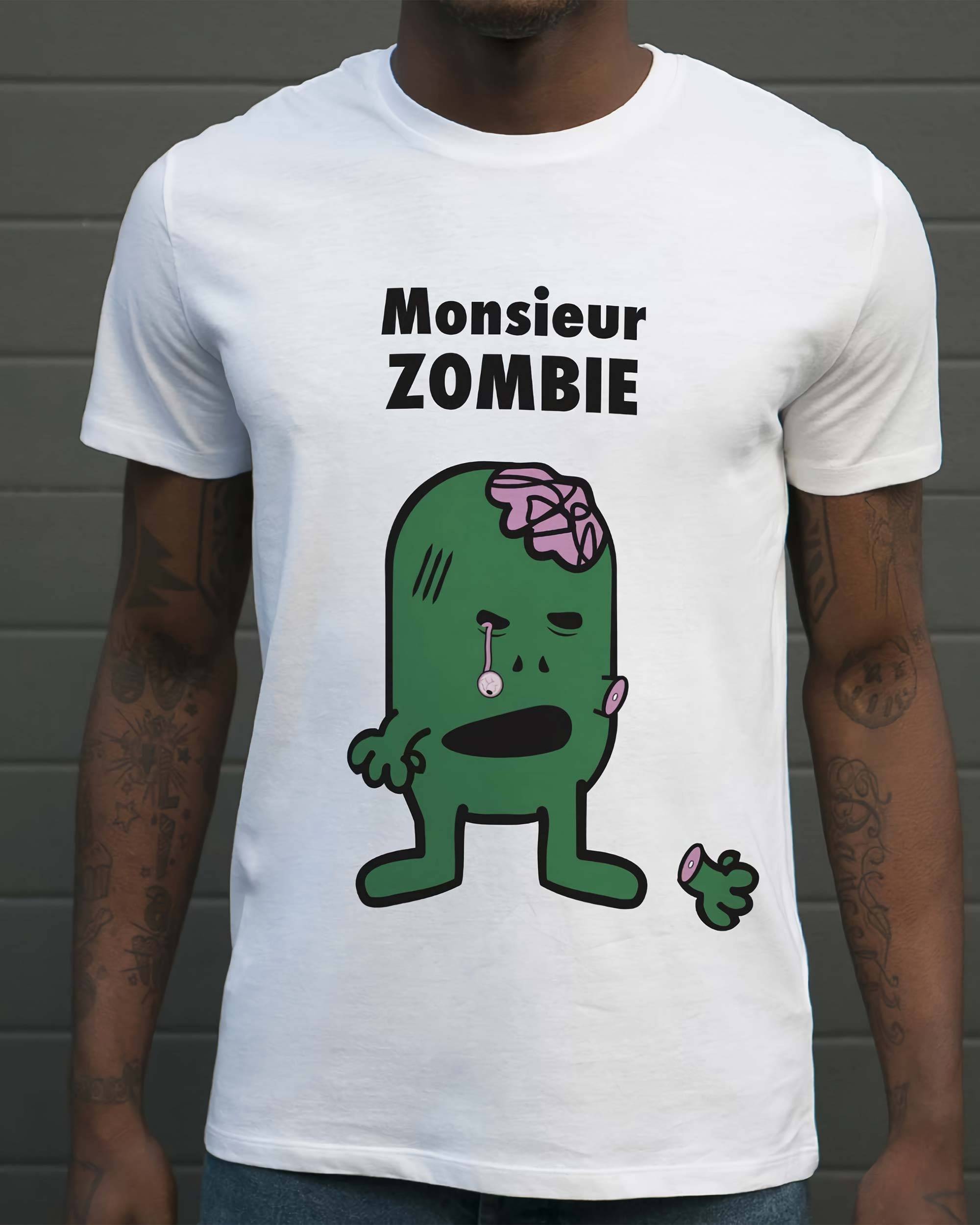 T-shirt Monsieur Zombie de couleur Blanc