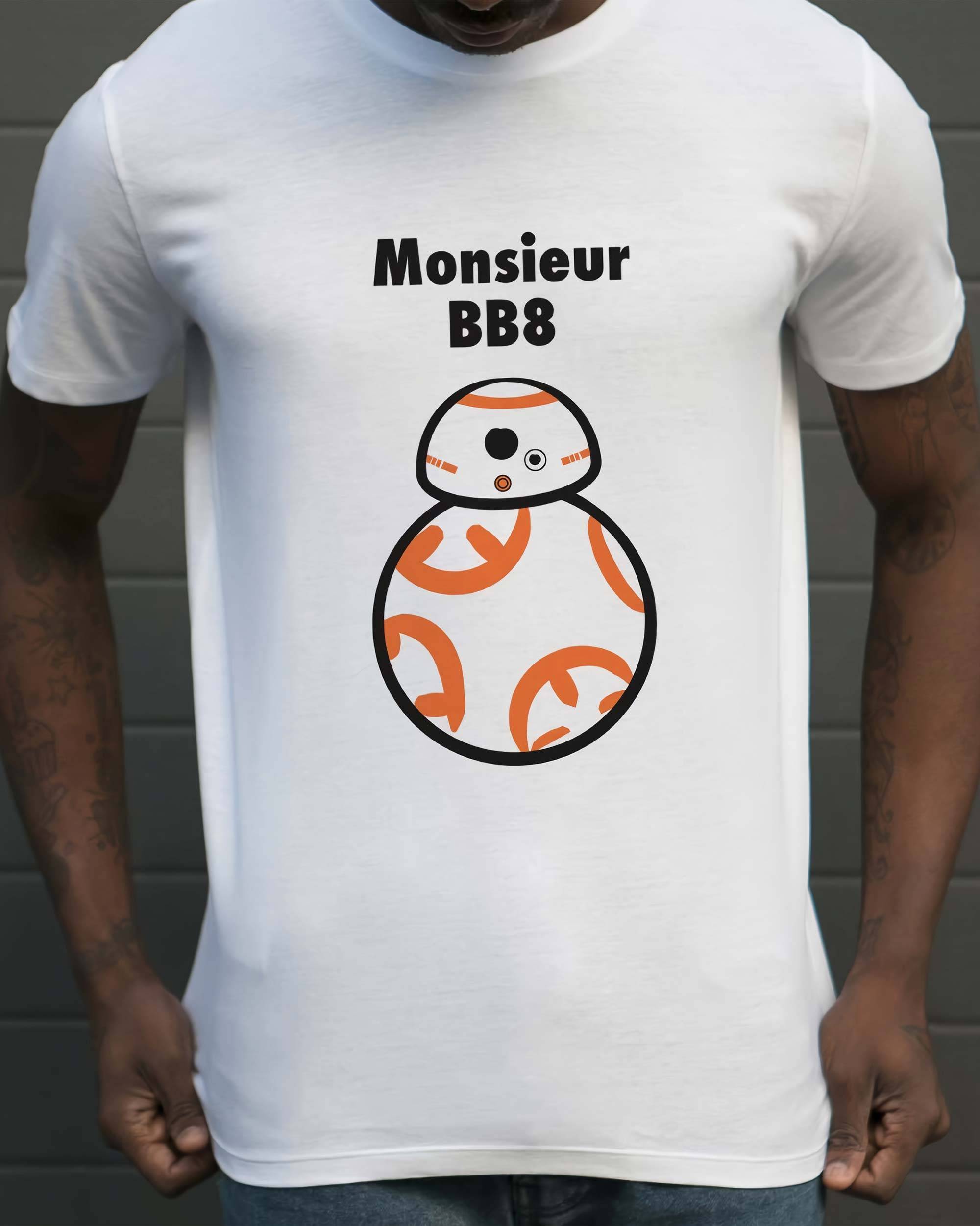 T-shirt Monsieur BB8 de couleur Blanc