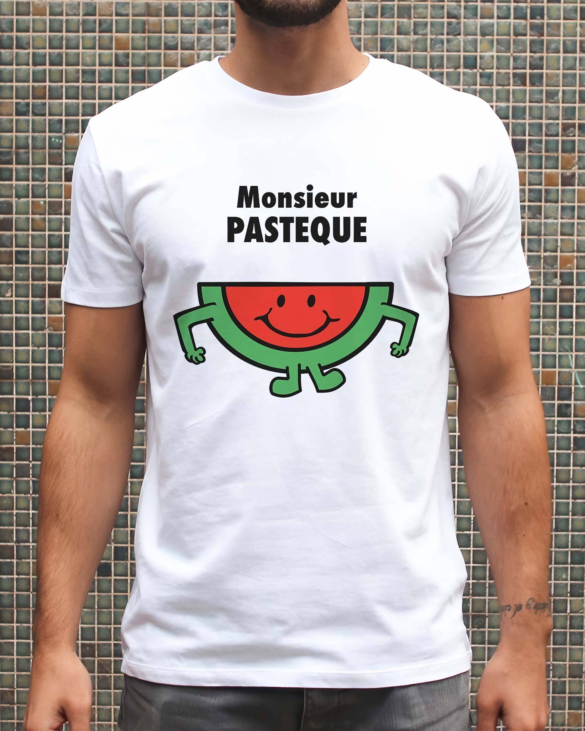T-shirt Monsieur Pastèque de couleur Blanc