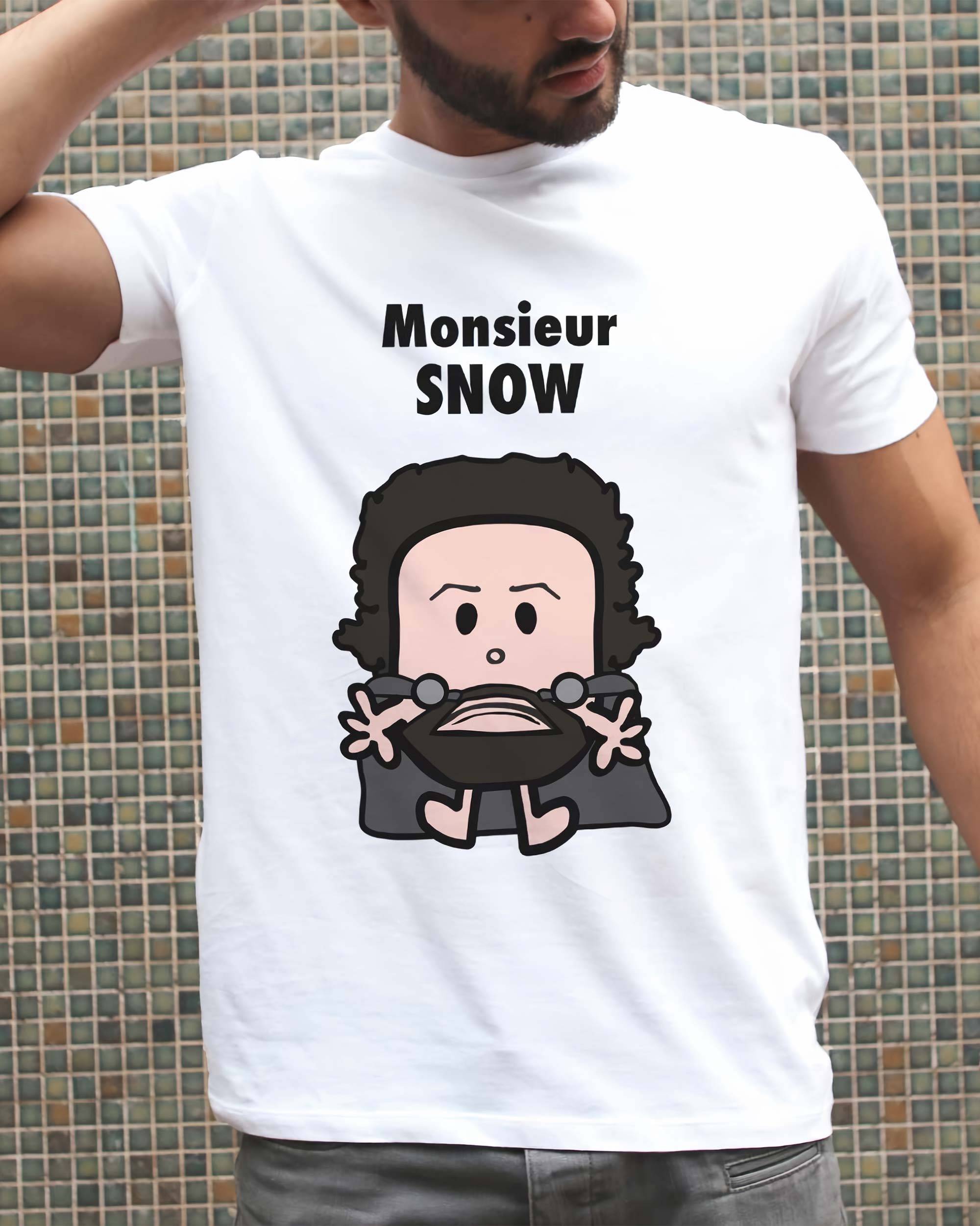 T-shirt Monsieur Snow de couleur Blanc