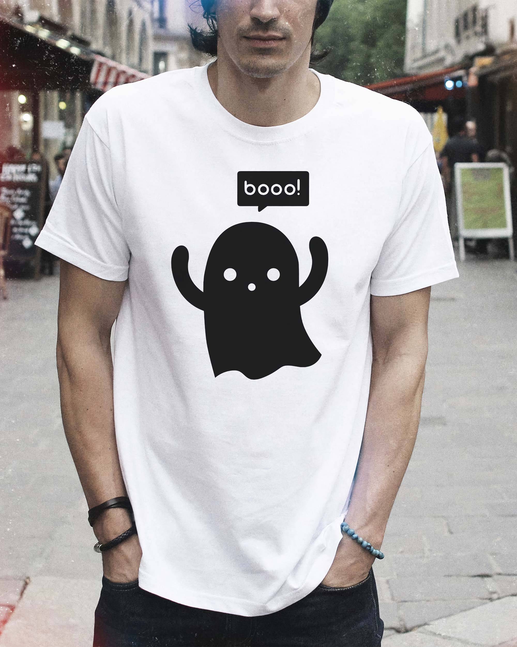 T-shirt Booo! de couleur Blanc