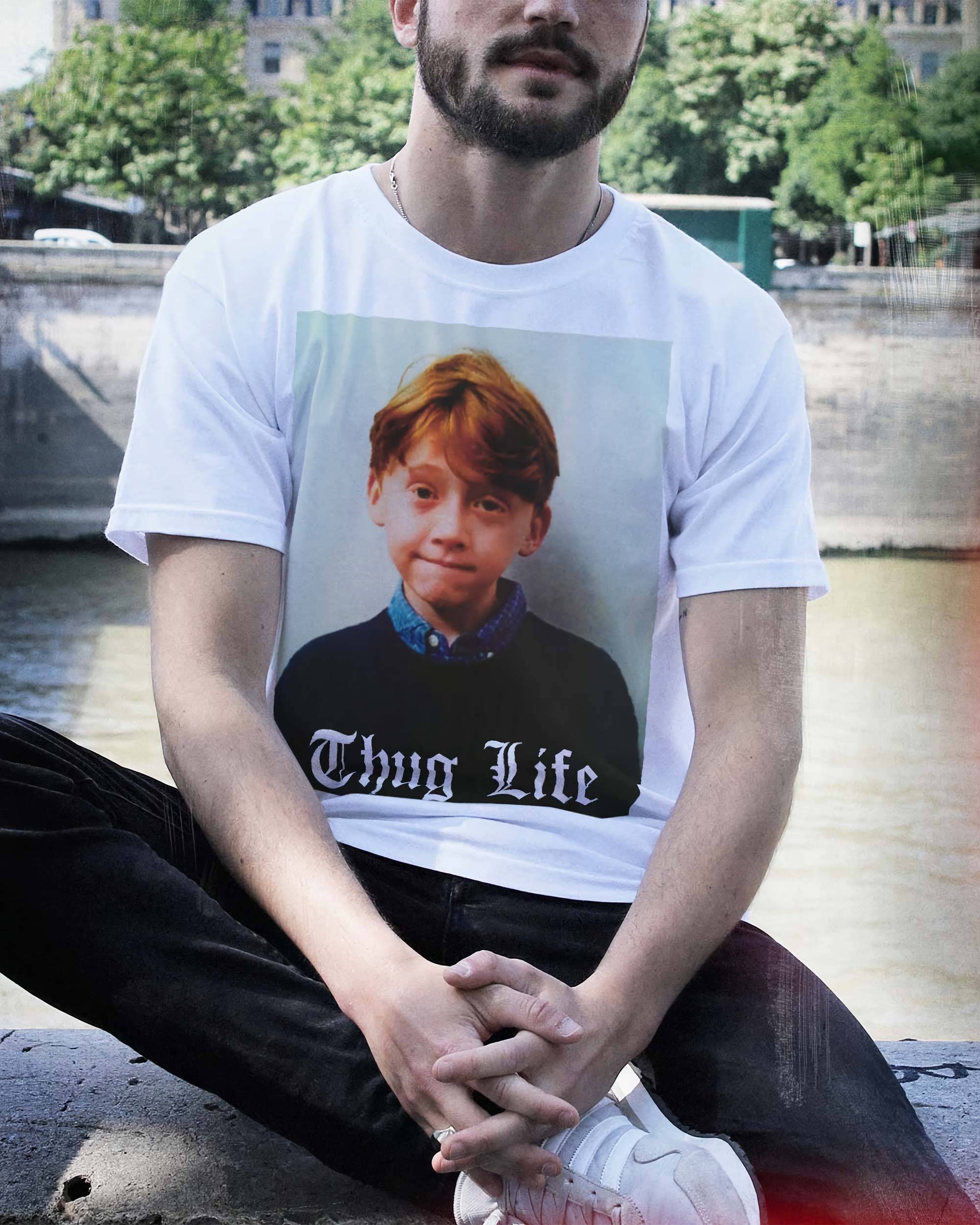 T-shirt Ronald Thug Life de couleur Blanc