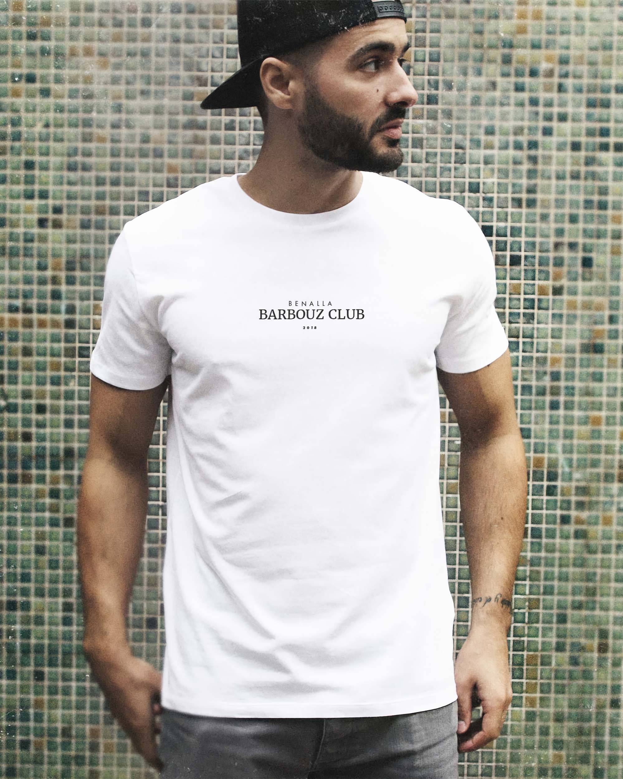 T-shirt Benalla Barbouz Club de couleur Blanc