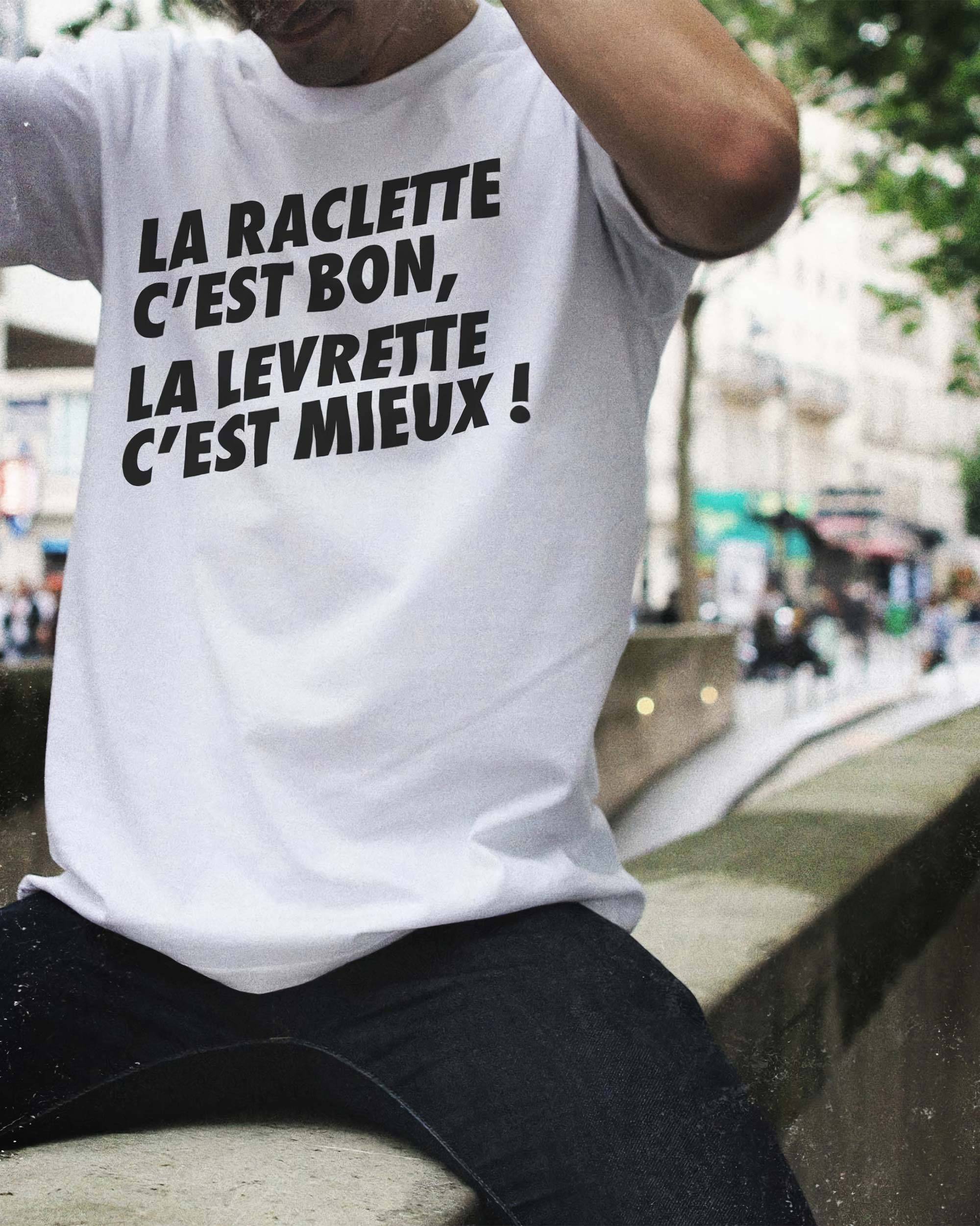 T-shirt Raclette Levrette de couleur Blanc
