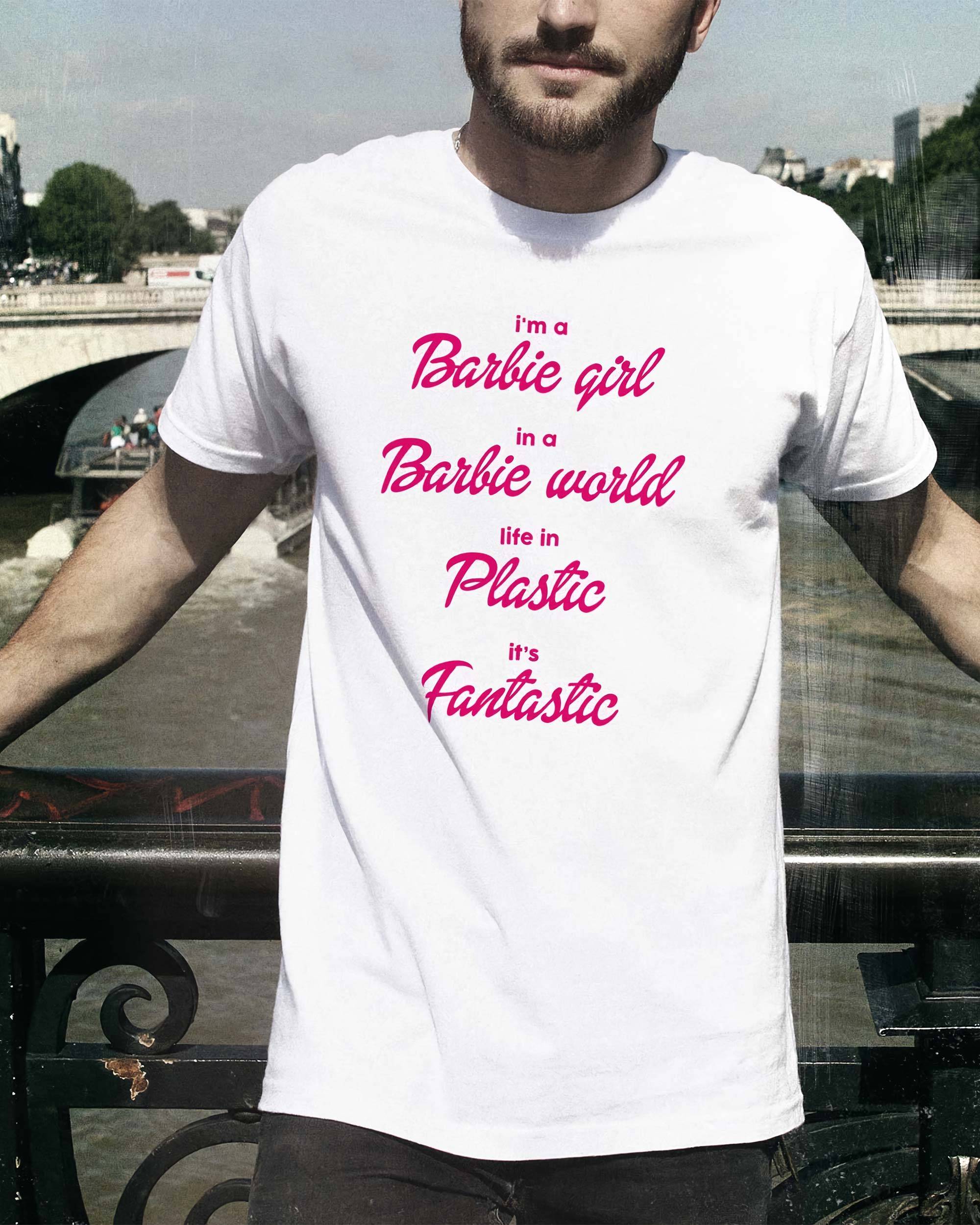 T-shirt Barbie Girl de couleur Blanc
