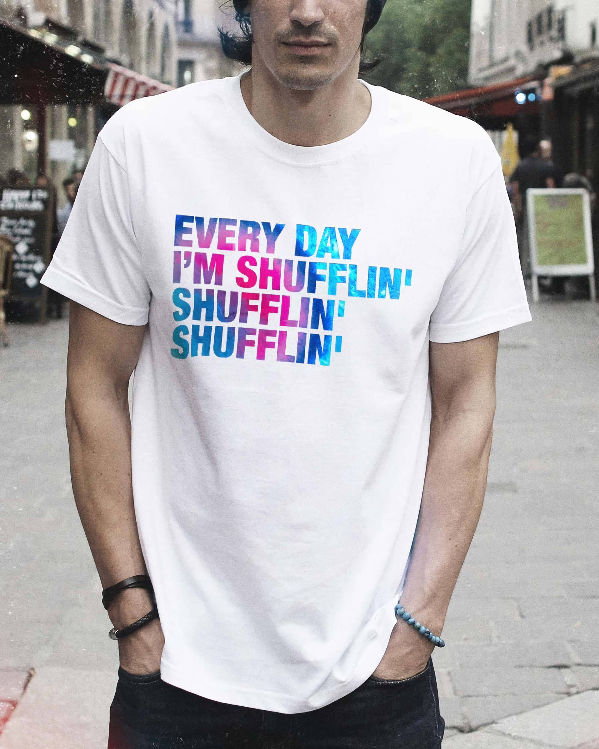 T-shirt Shufflin de couleur Blanc