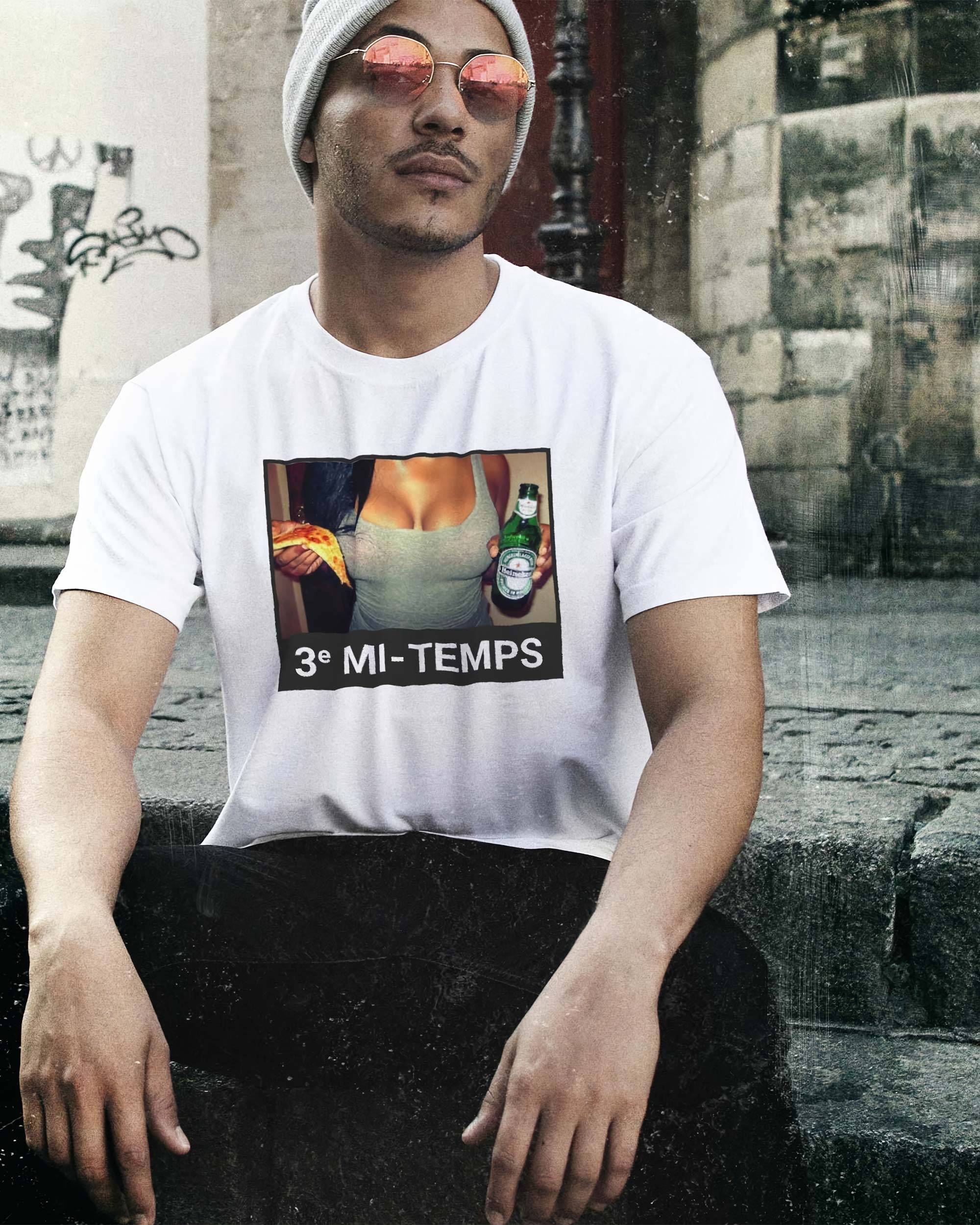 T-shirt 3ème Mi-Temps de couleur Blanc