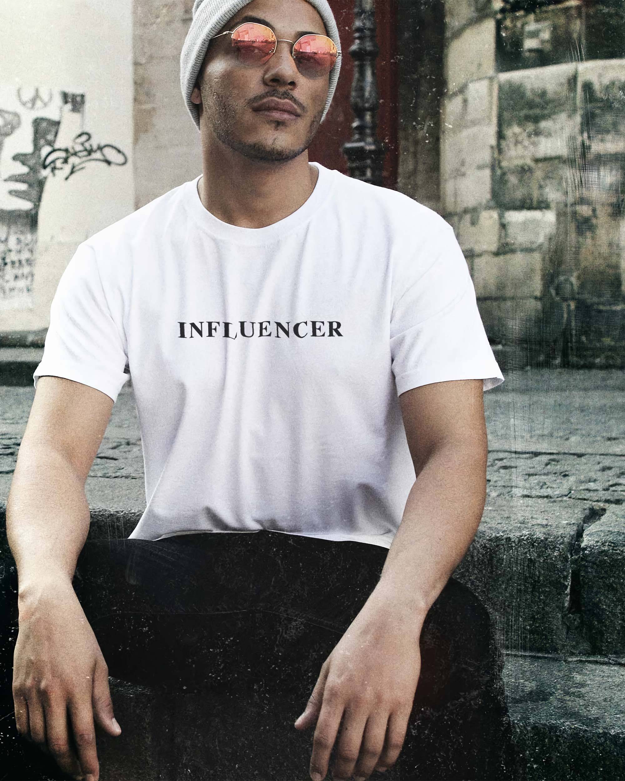 T-shirt Influencer de couleur Blanc