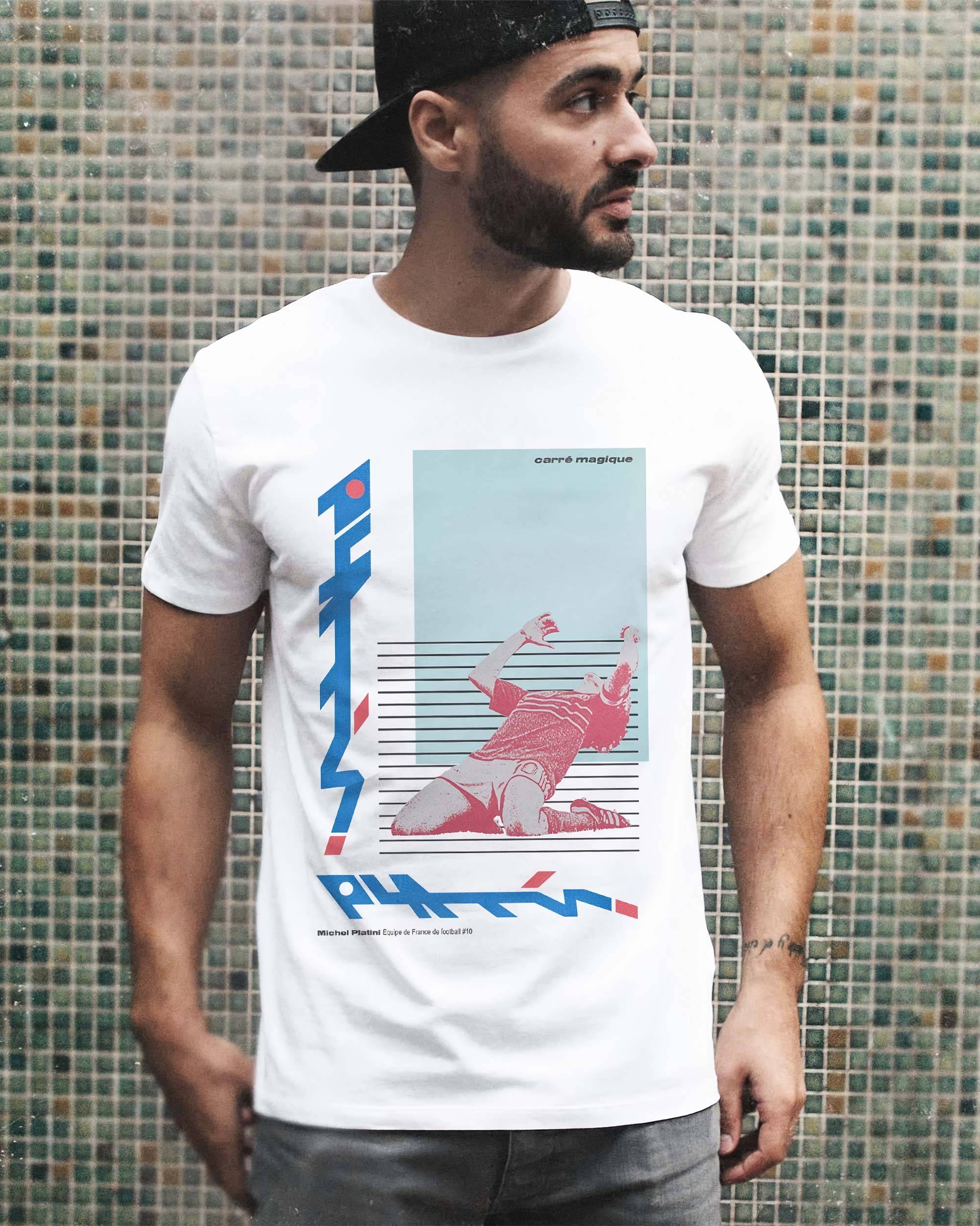 T-shirt Platini Euro 1984 de couleur Blanc par Sucker For Soccer