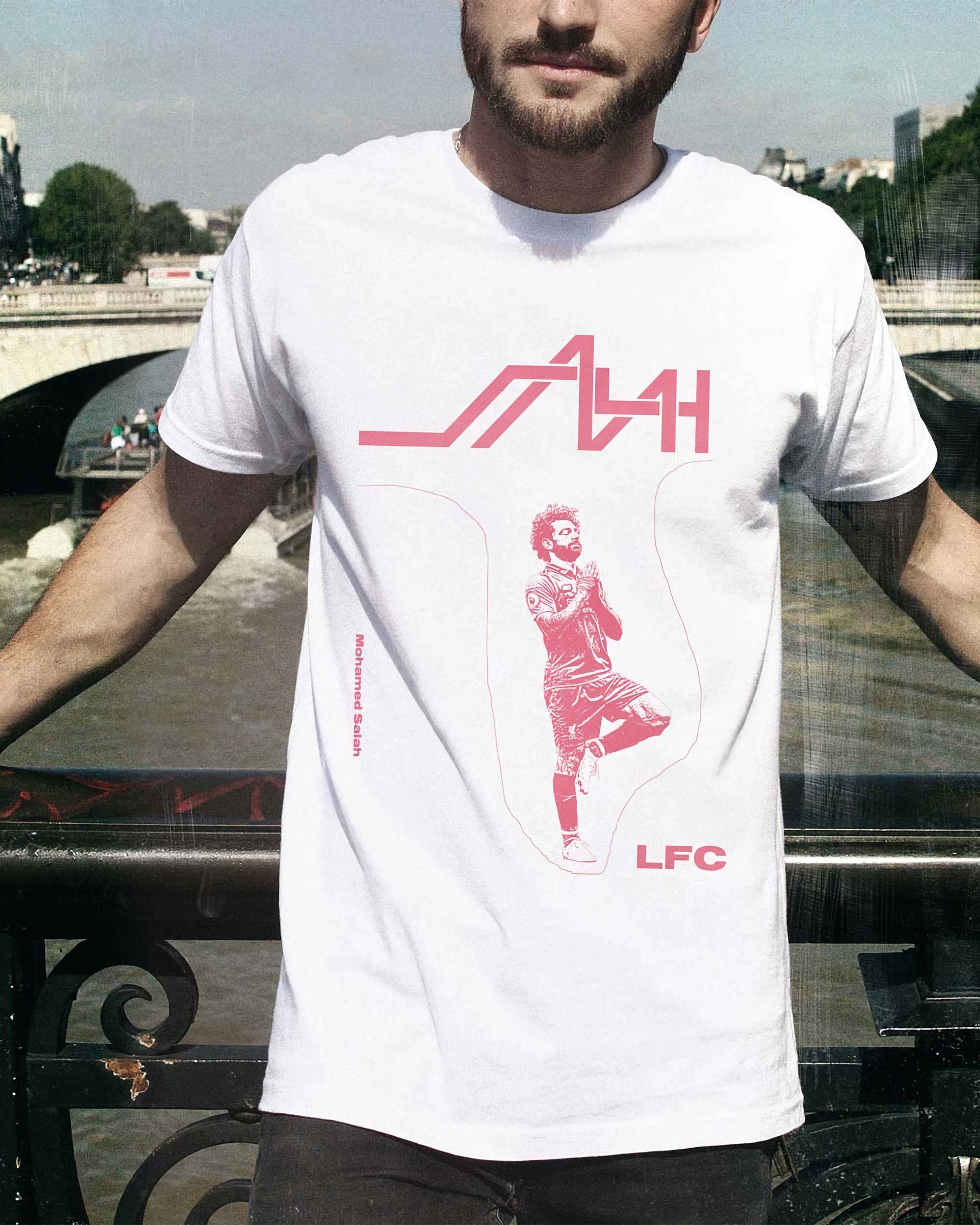 T-shirt Mohamed Salah de couleur Blanc par Sucker For Soccer