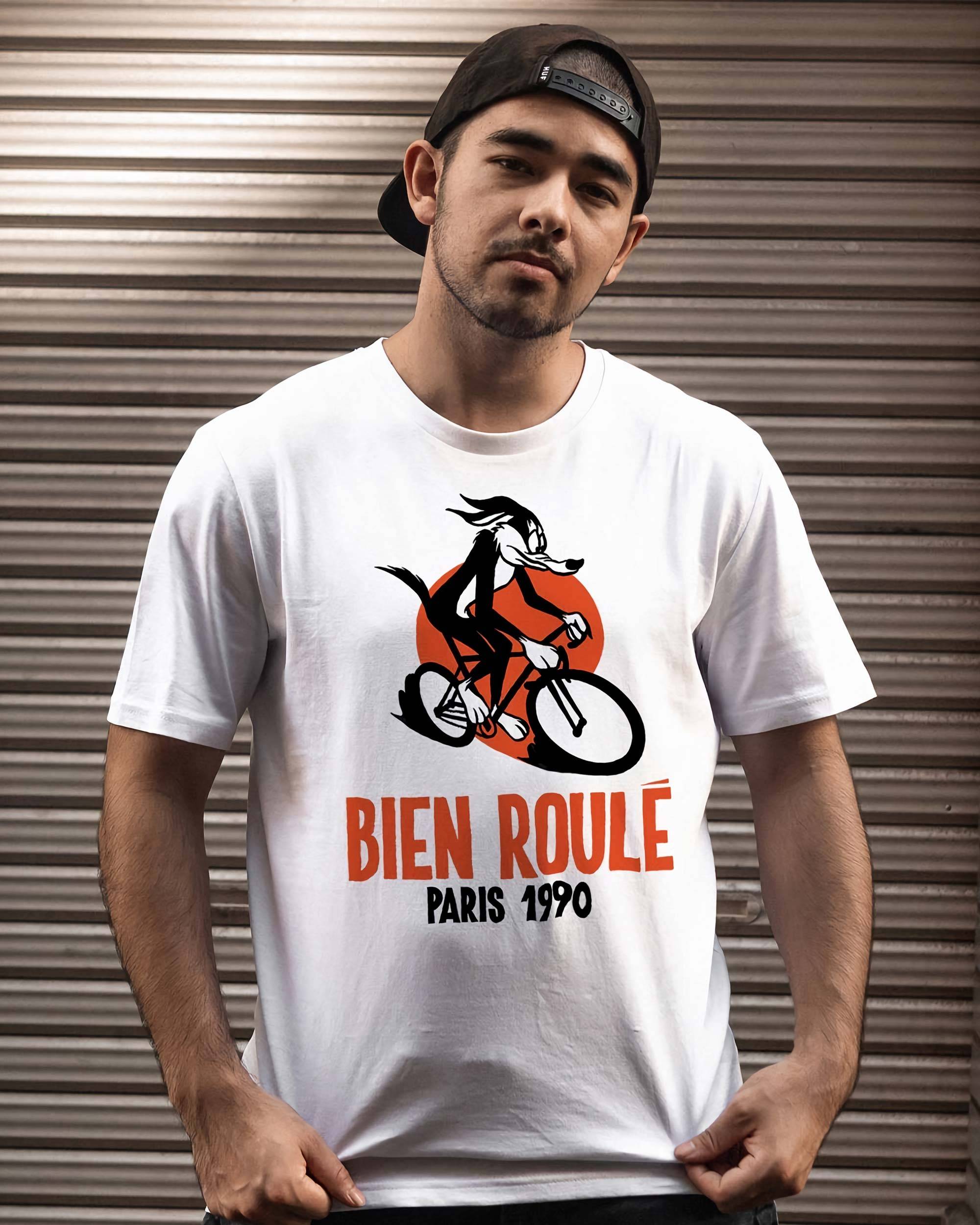 T-shirt Bien roulé coyote de couleur Blanc par Bien Roulé