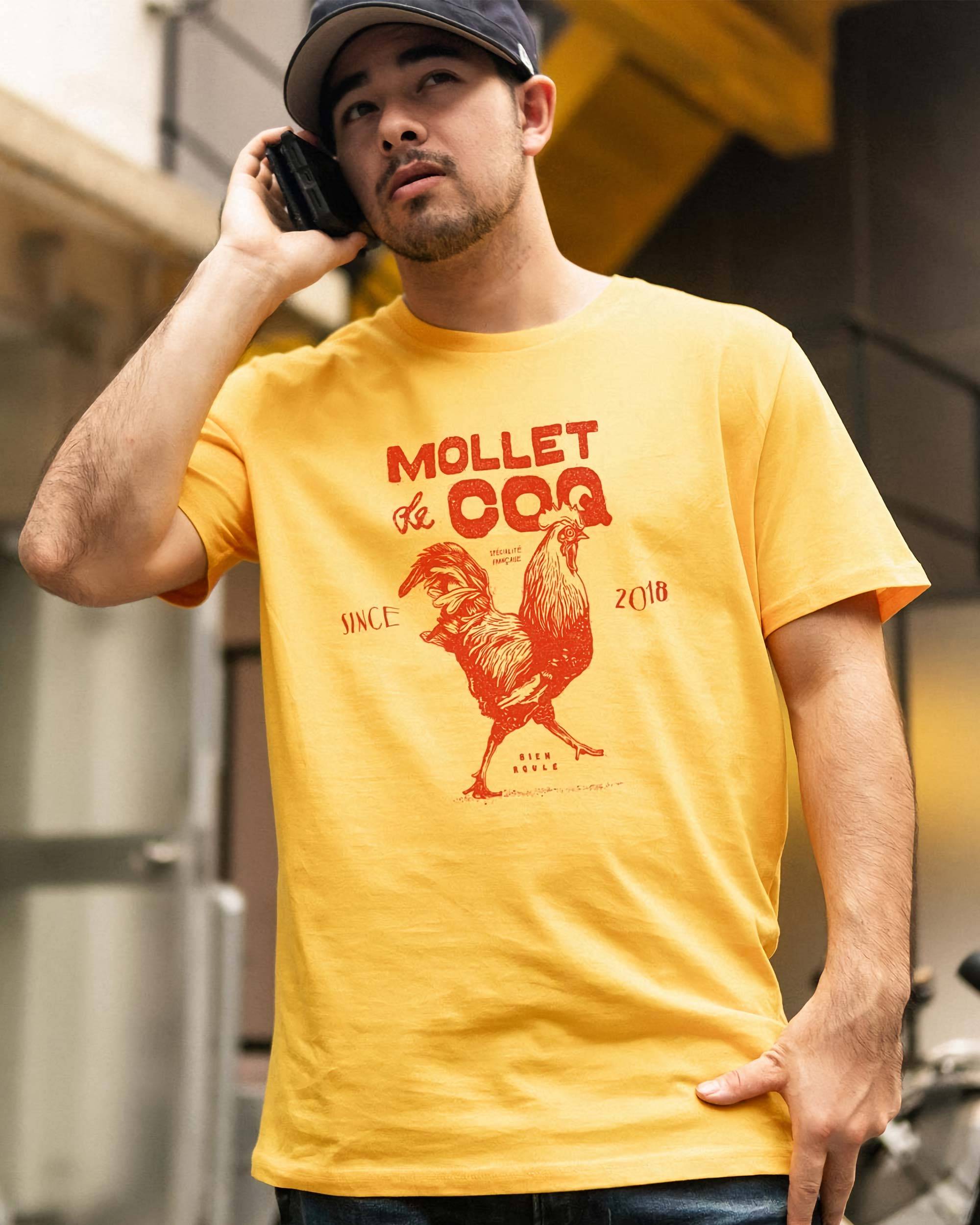 T-shirt Mollet De Coq de couleur Jaune par Bien Roulé