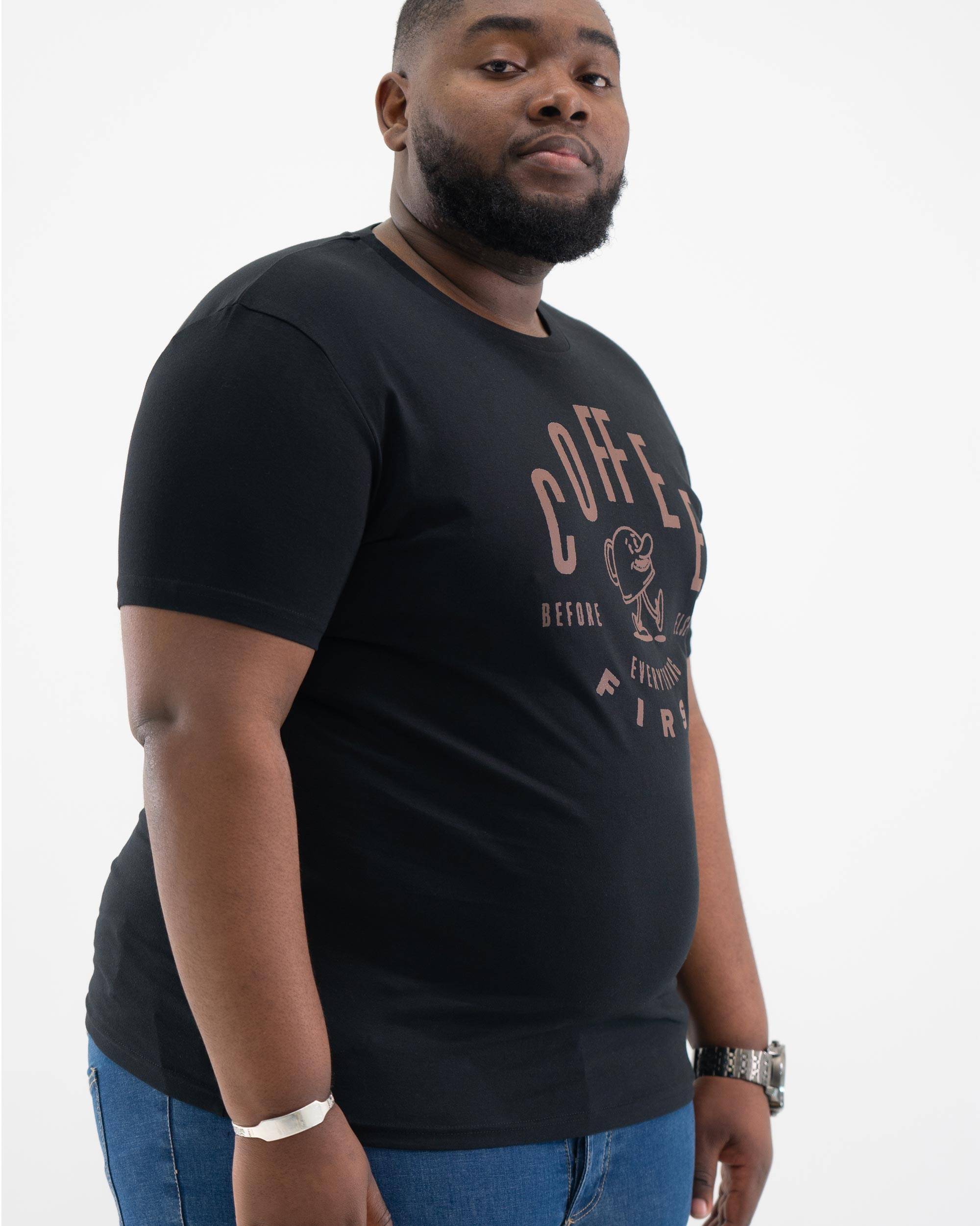 T-shirt First coffee de couleur Blanc par Bien Roulé