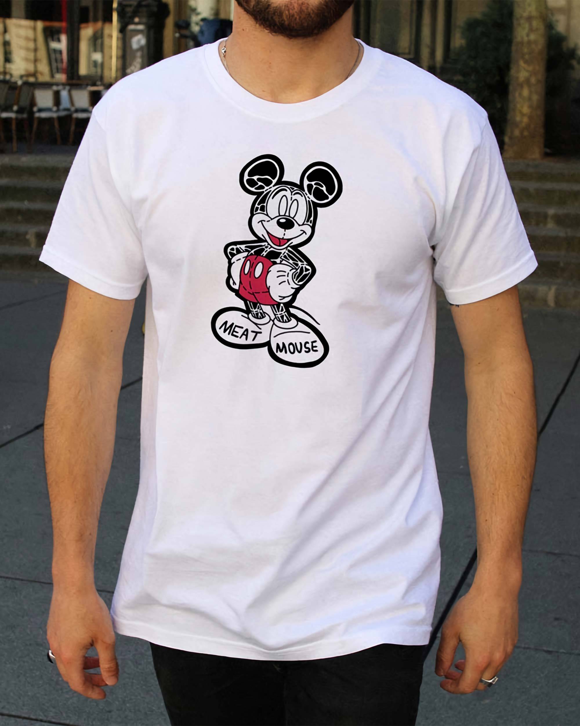 T-shirt Meat mouse de couleur Blanc par Gogi