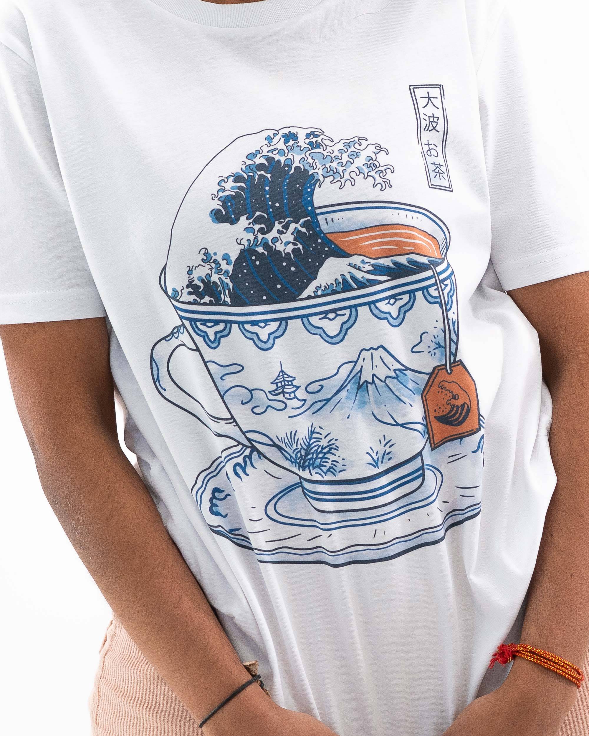 T-shirt The great Kanagawa tea de couleur Blanc par Vincent Trinidad