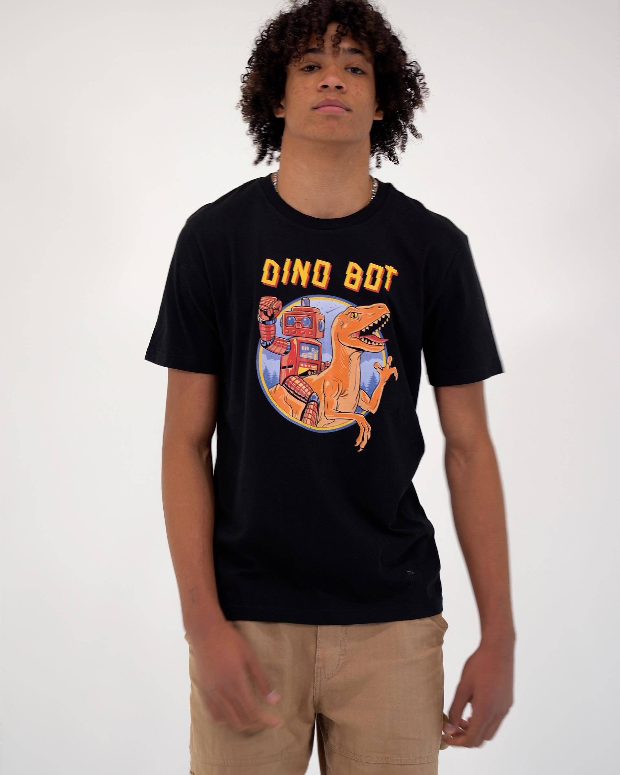 T-shirt Dino bot de couleur Noir par Vincent Trinidad