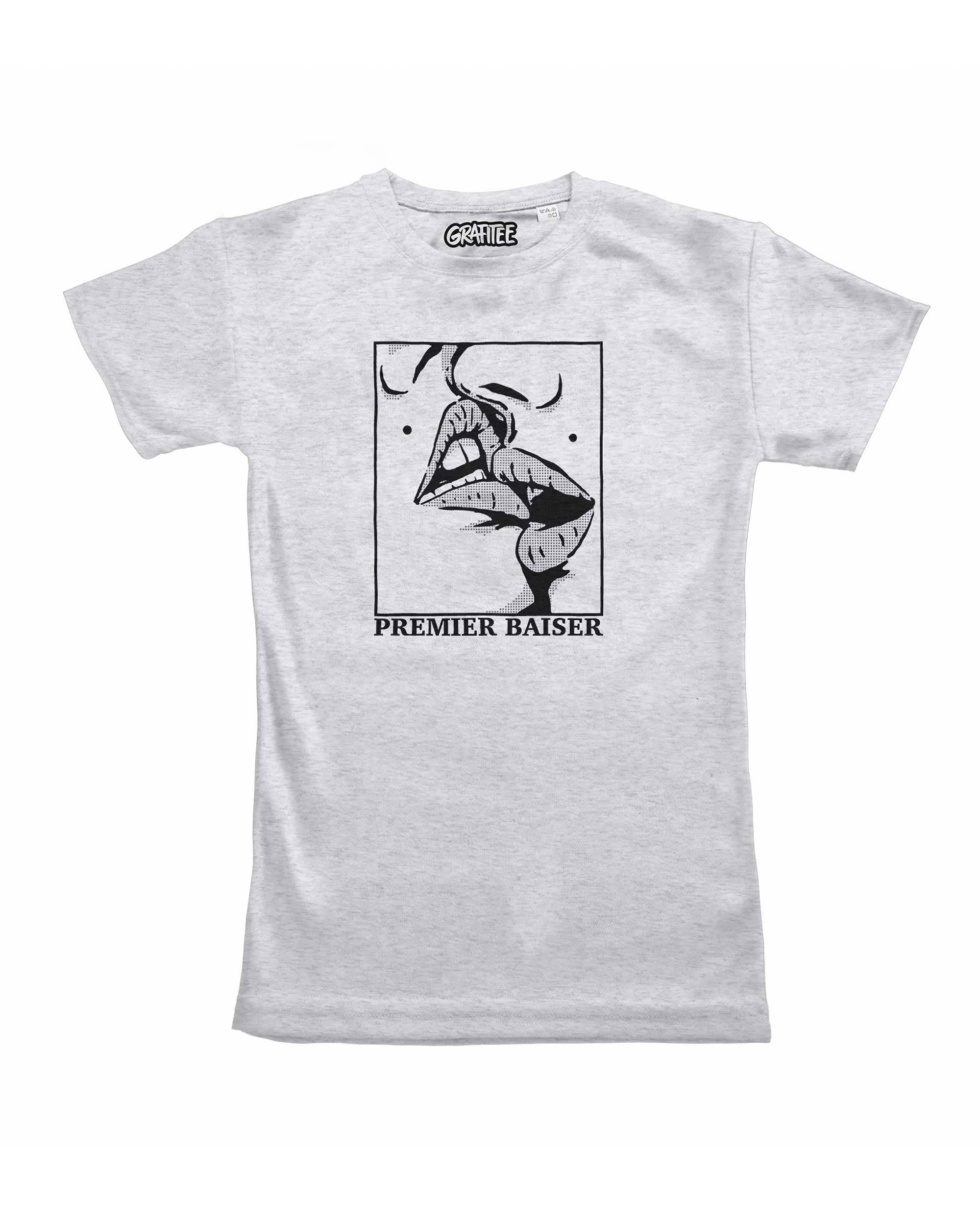 T-shirt Premier baiser de couleur Blanc