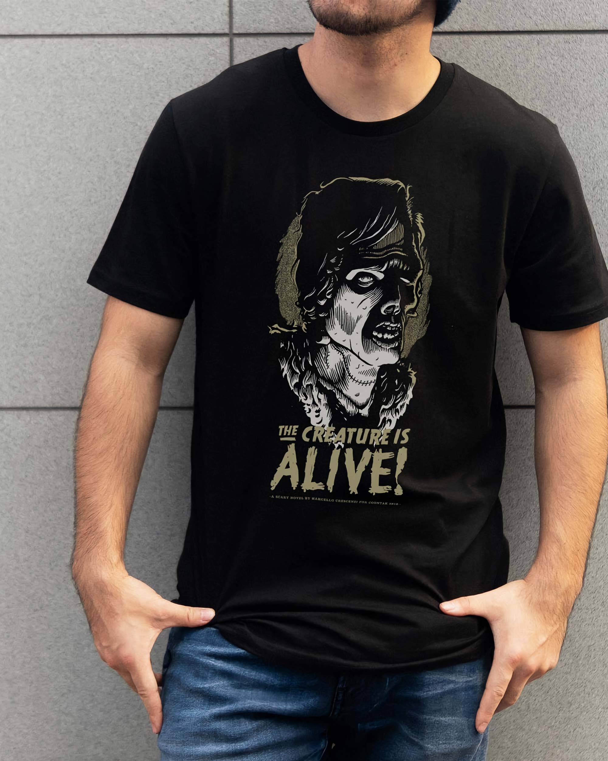T-shirt Frankenstein de couleur Noir par Coontak