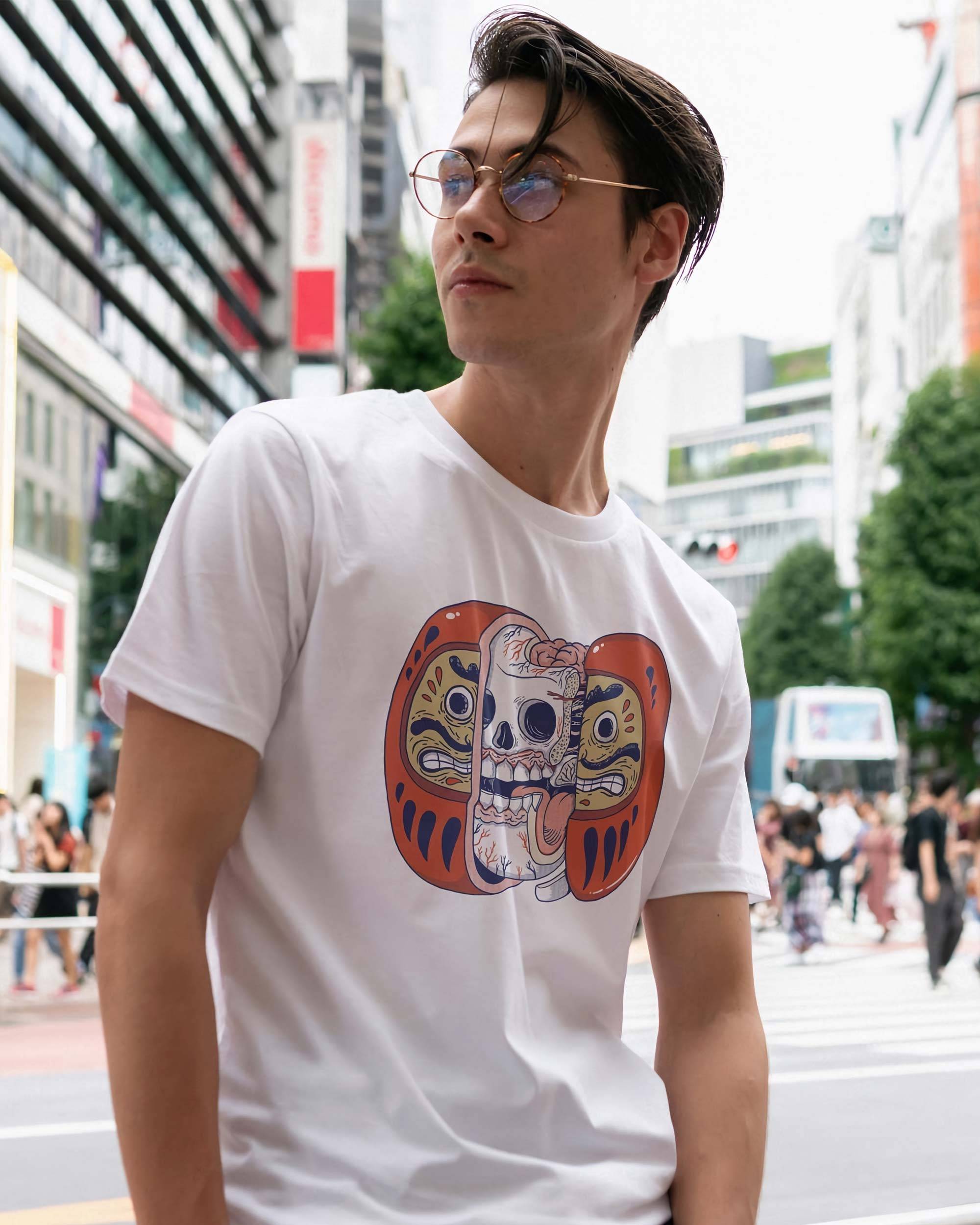 T-shirt Dead Daruma de couleur Blanc