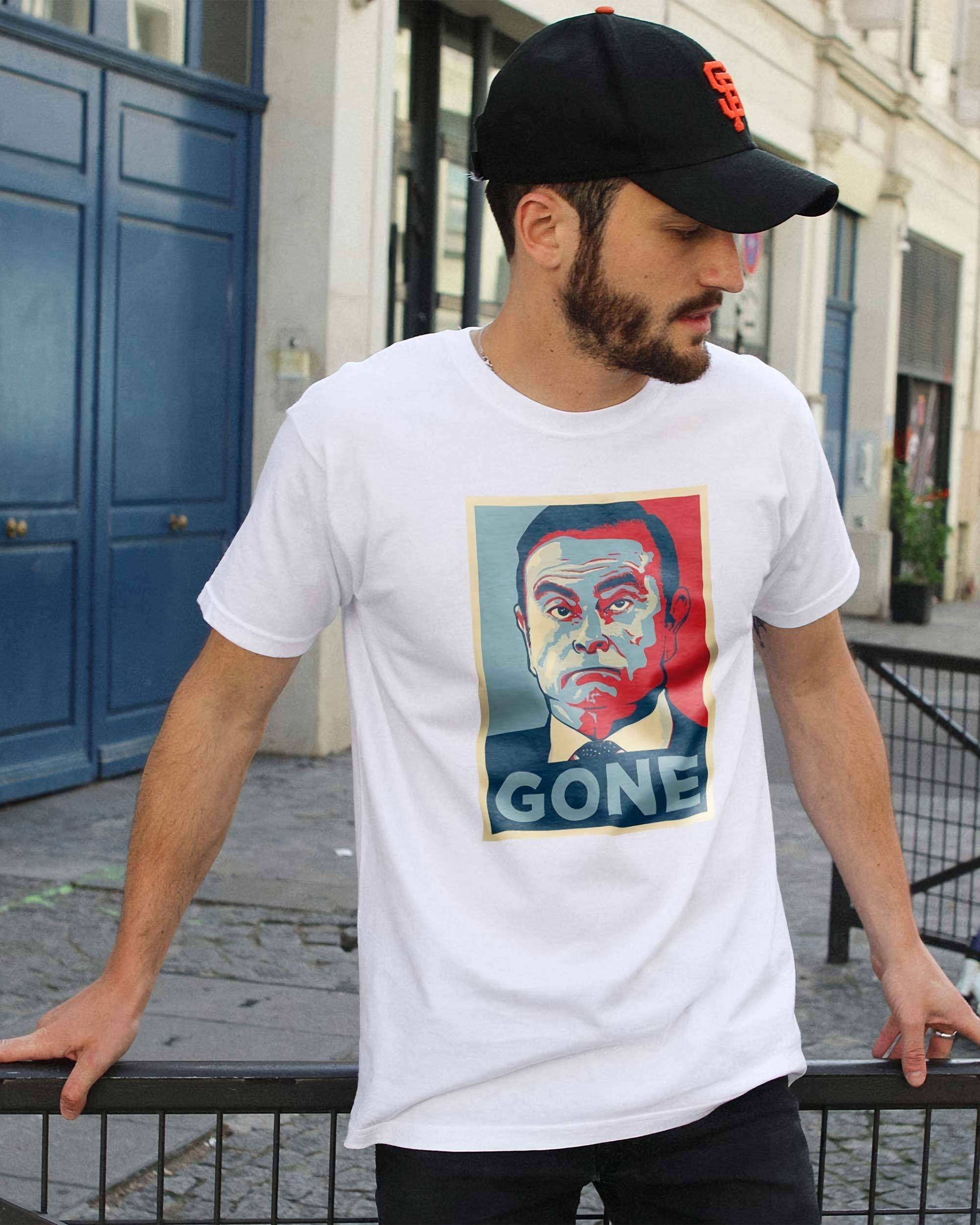 T-shirt Ghosn is gone de couleur Blanc