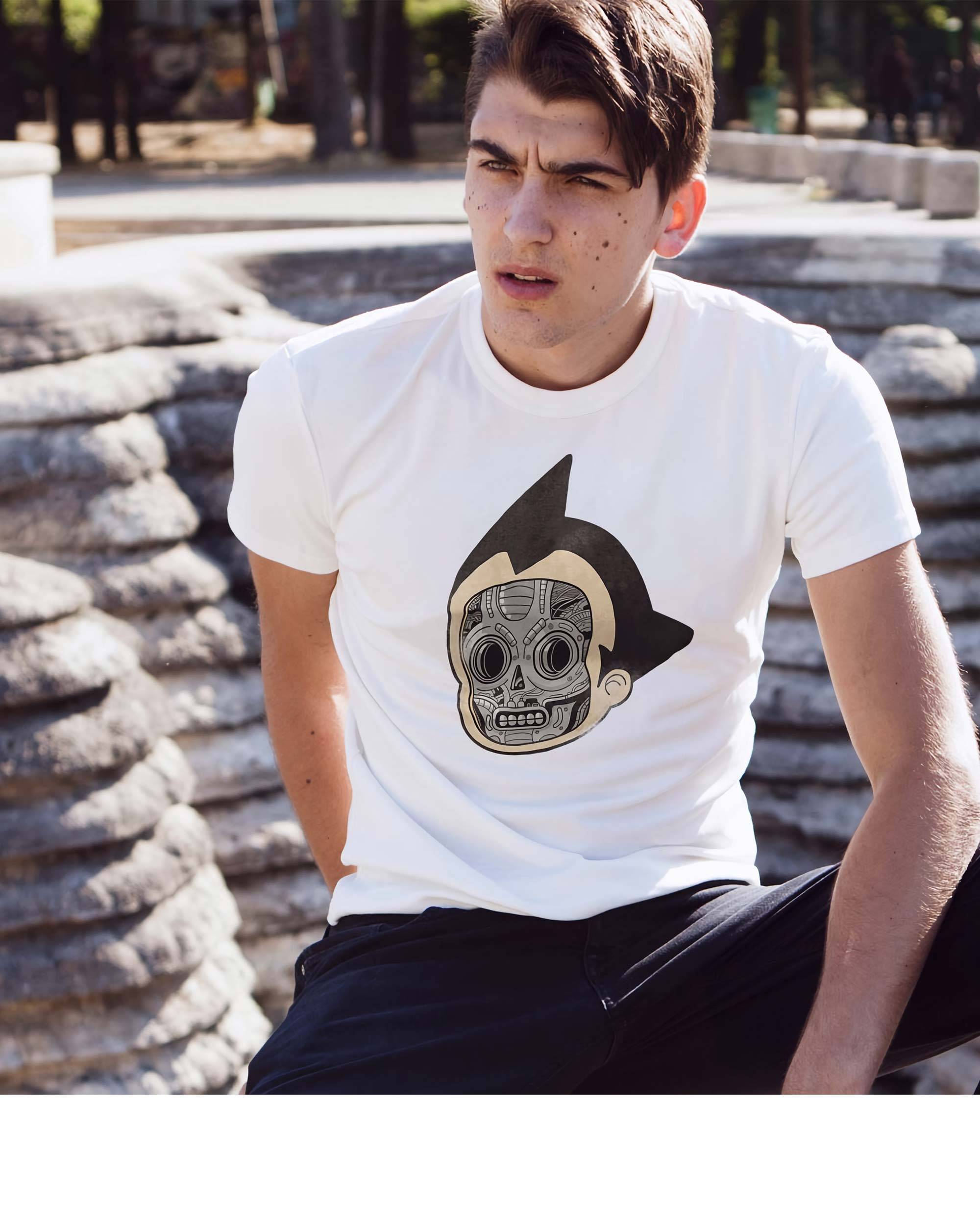 T-shirt Inside Astro Boy de couleur Blanc par ppmid