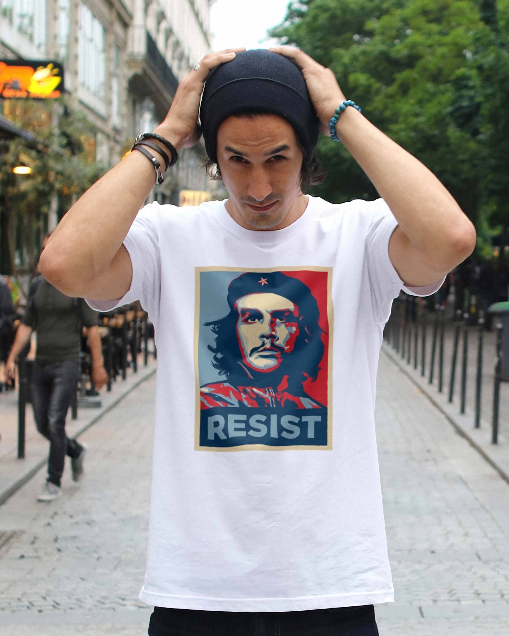 T-shirt Che Guevara Resist de couleur Blanc