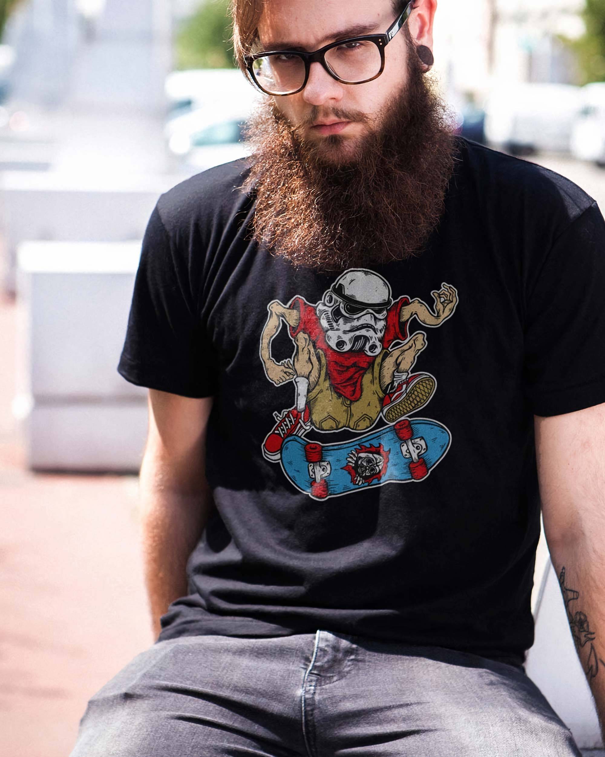 T-shirt Trooper Skater de couleur Blanc