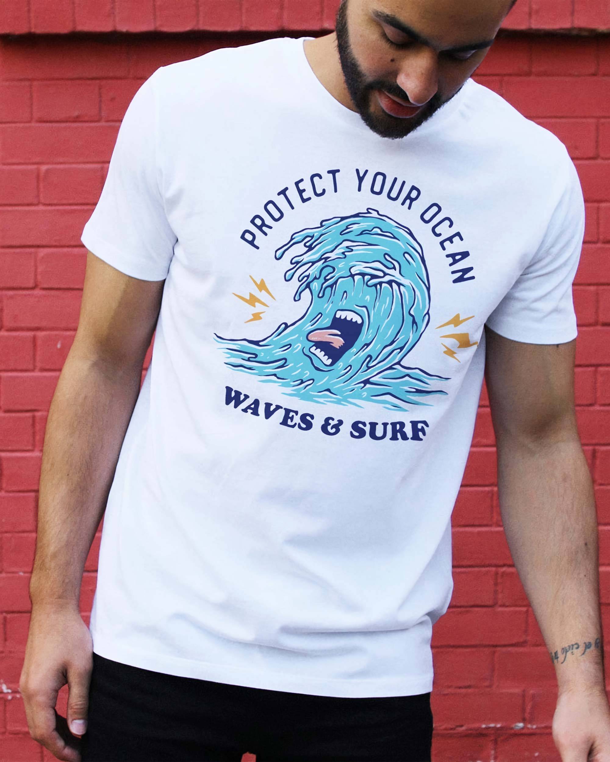 T-shirt Waves & Surf de couleur Blanc