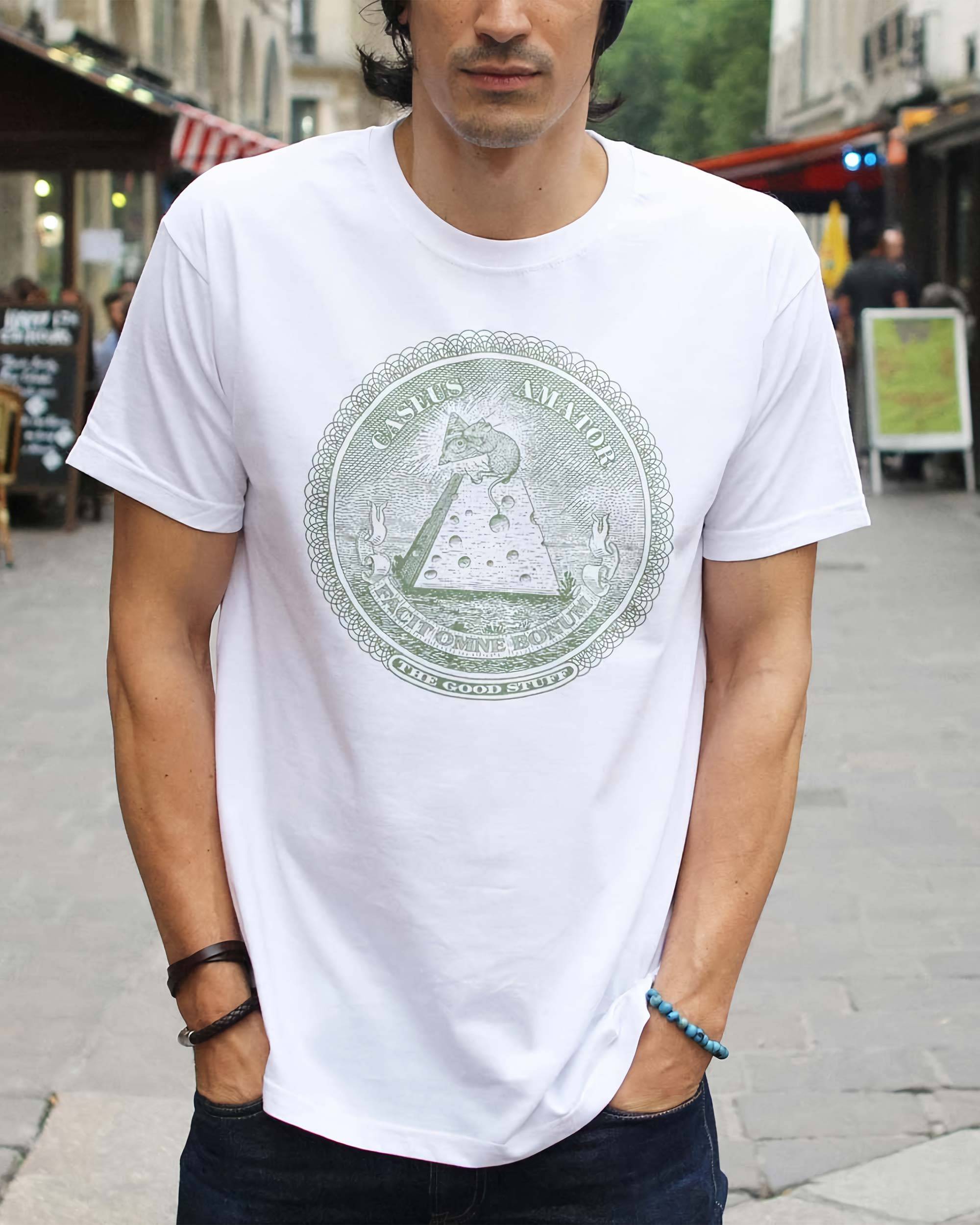 T-shirt Caseus Amator de couleur Blanc par Victor Calahan