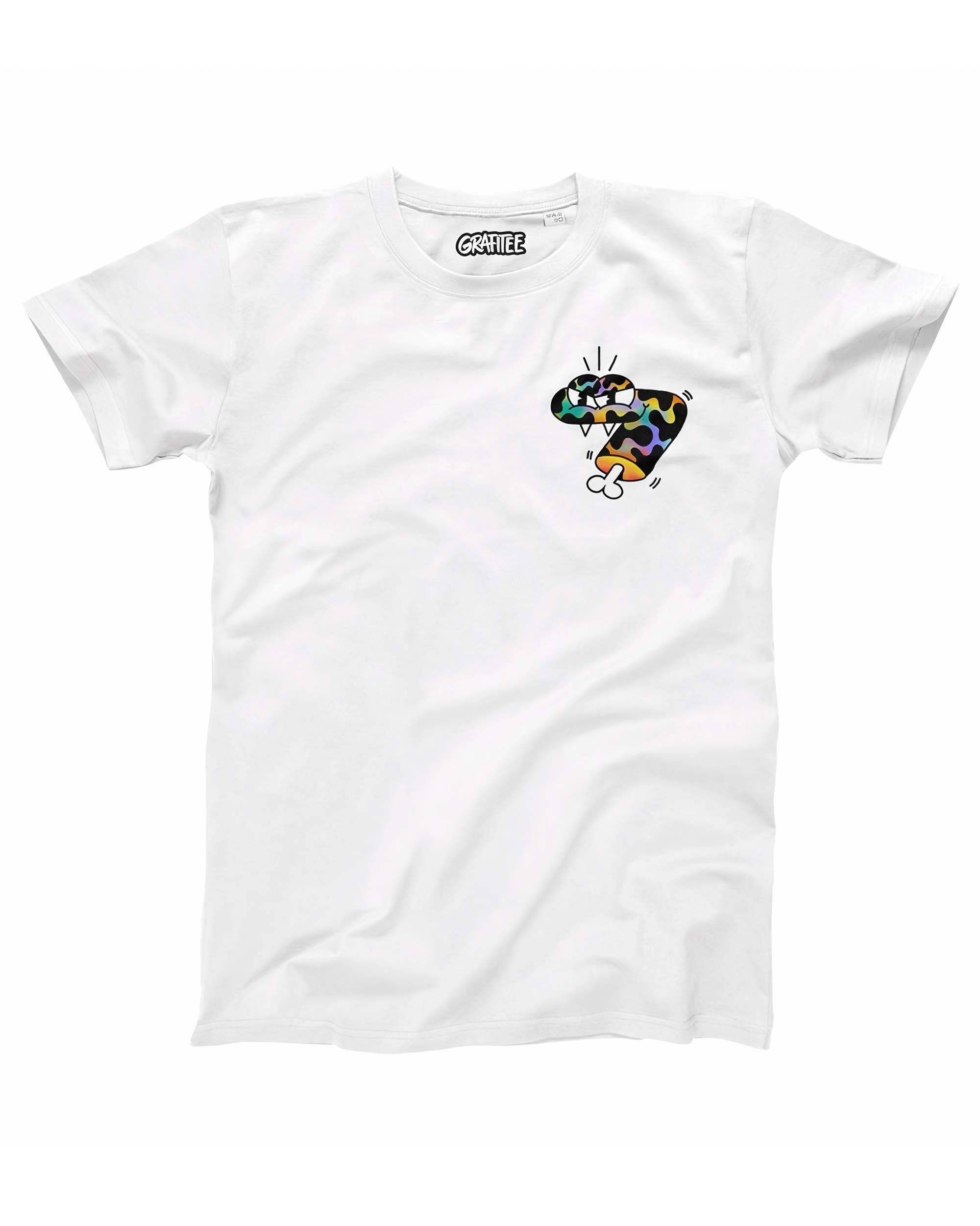 T-shirt Angry Snake de couleur Blanc par BOKU