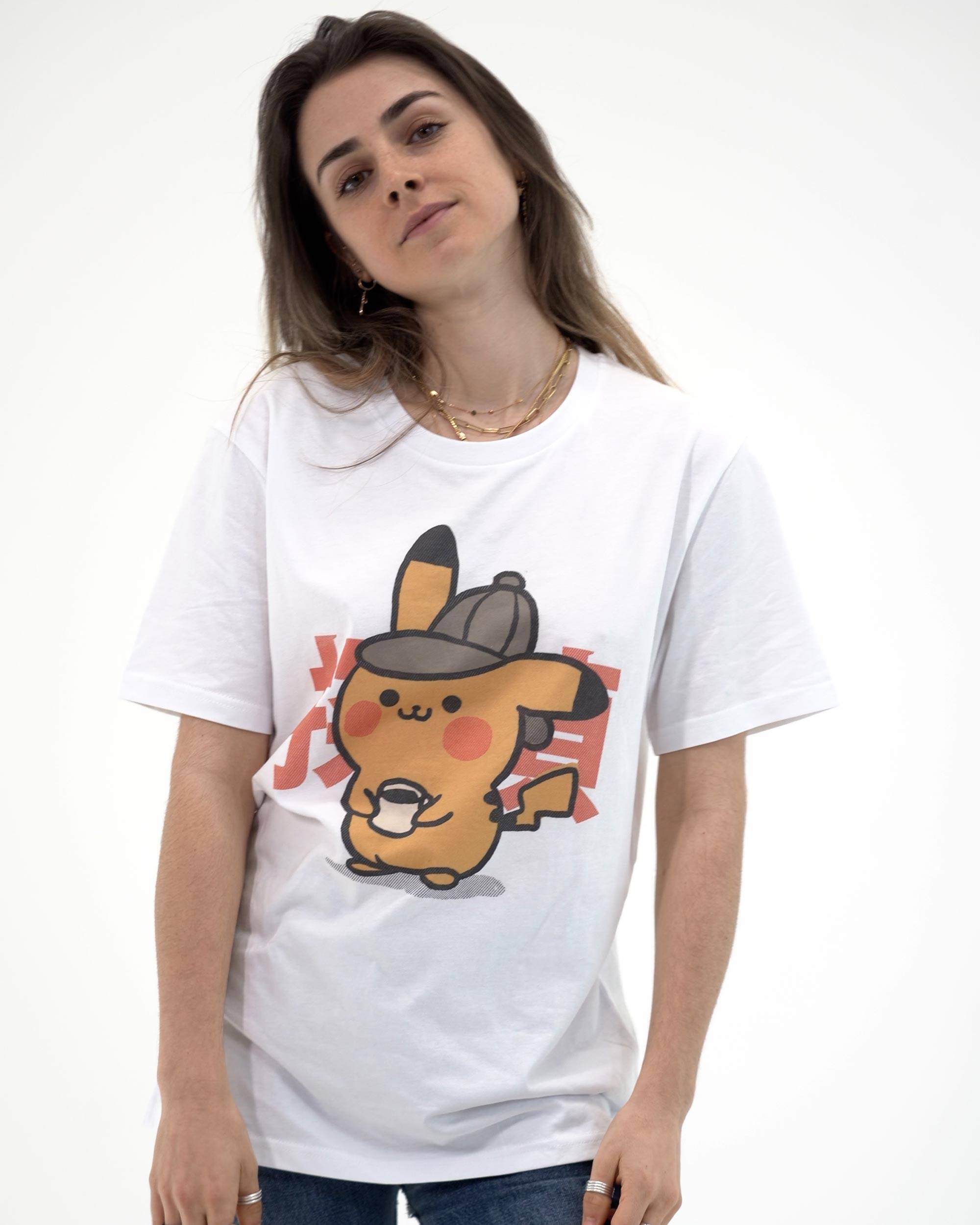 T-shirt Détective Pikachu de couleur Blanc par ppmid