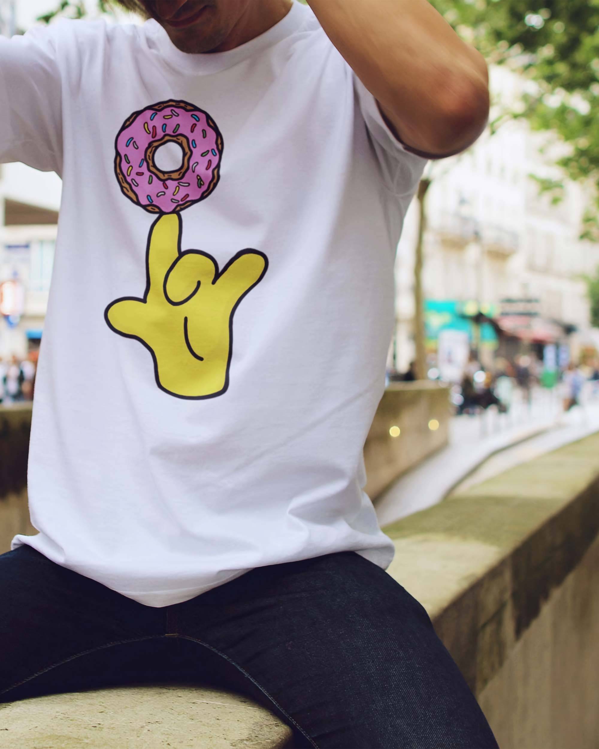 T-shirt Donut Spinning de couleur Blanc par Gogi