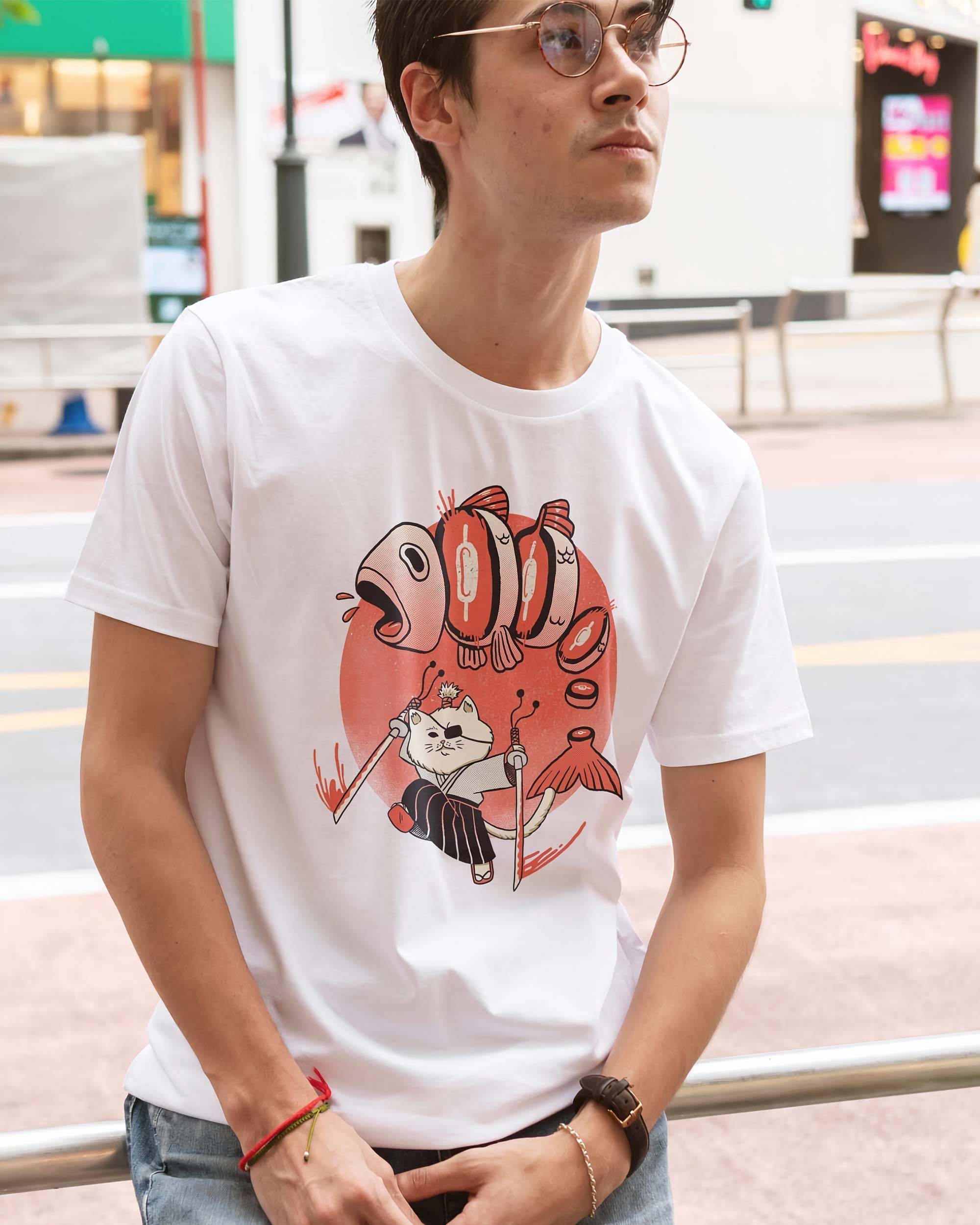 T-shirt Kattori Hanzo de couleur Blanc par ppmid
