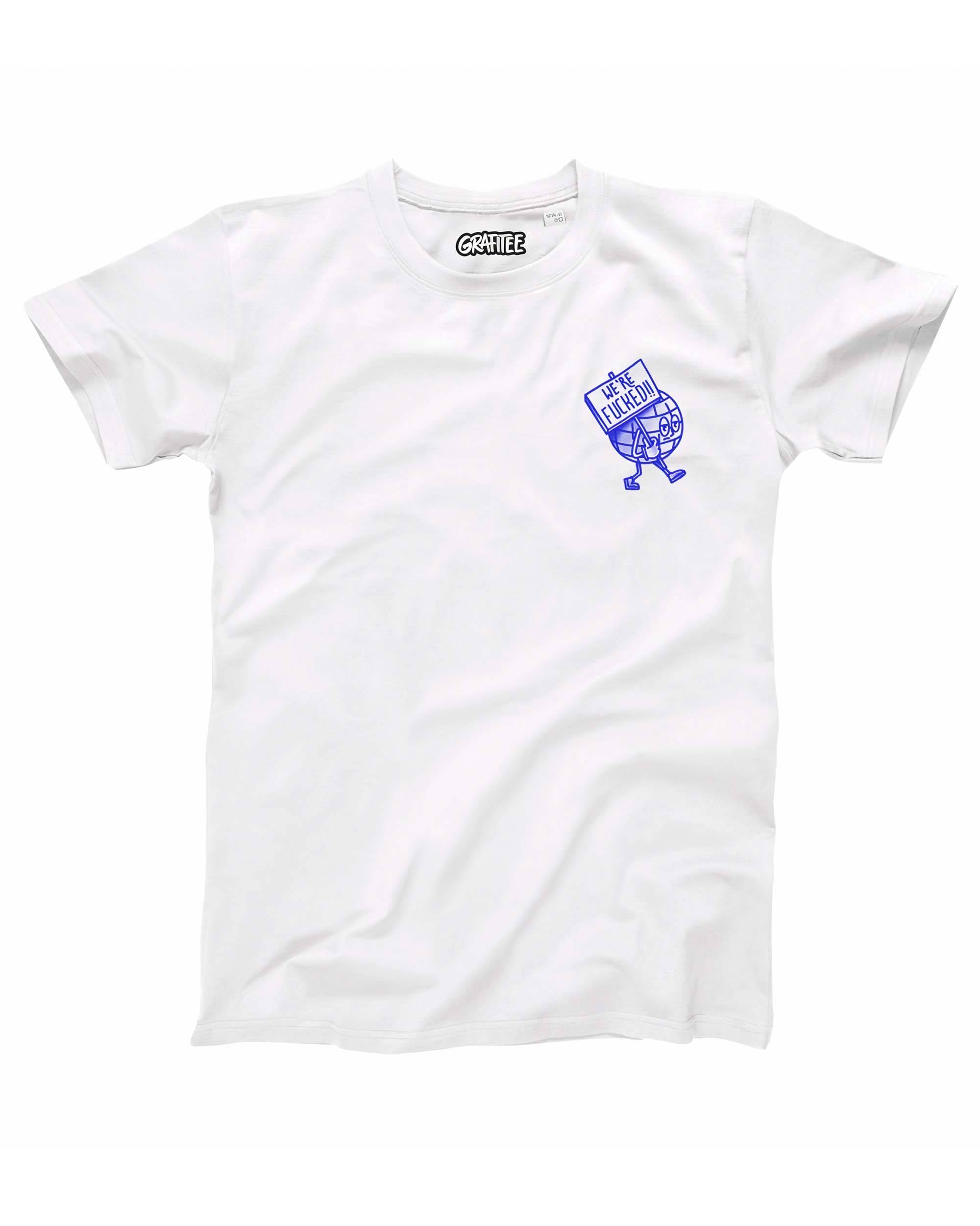 T-shirt We're fucked de couleur Gris chiné par Rui Soares