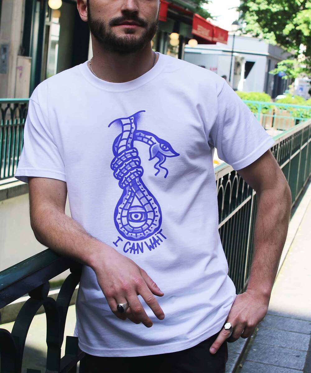 T-shirt I Can Wait - Serpent et Oeil de la Mort | Grafitee