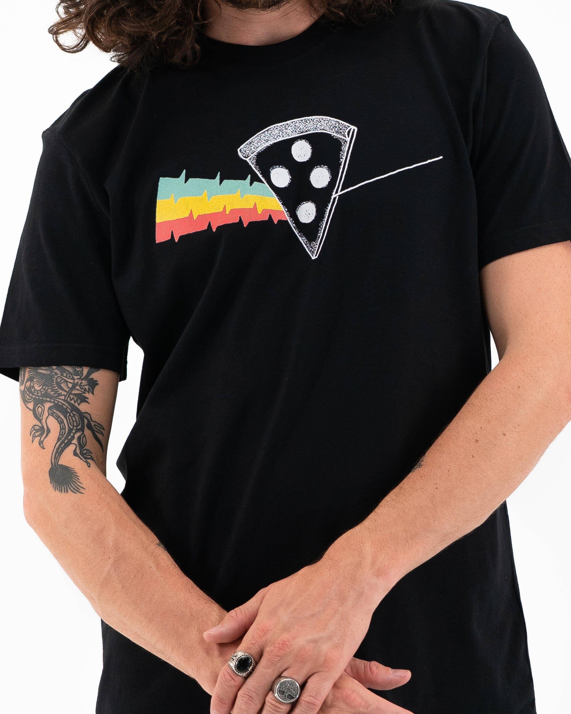 T-shirt Dark side of the pizza de couleur Noir par Skitchism
