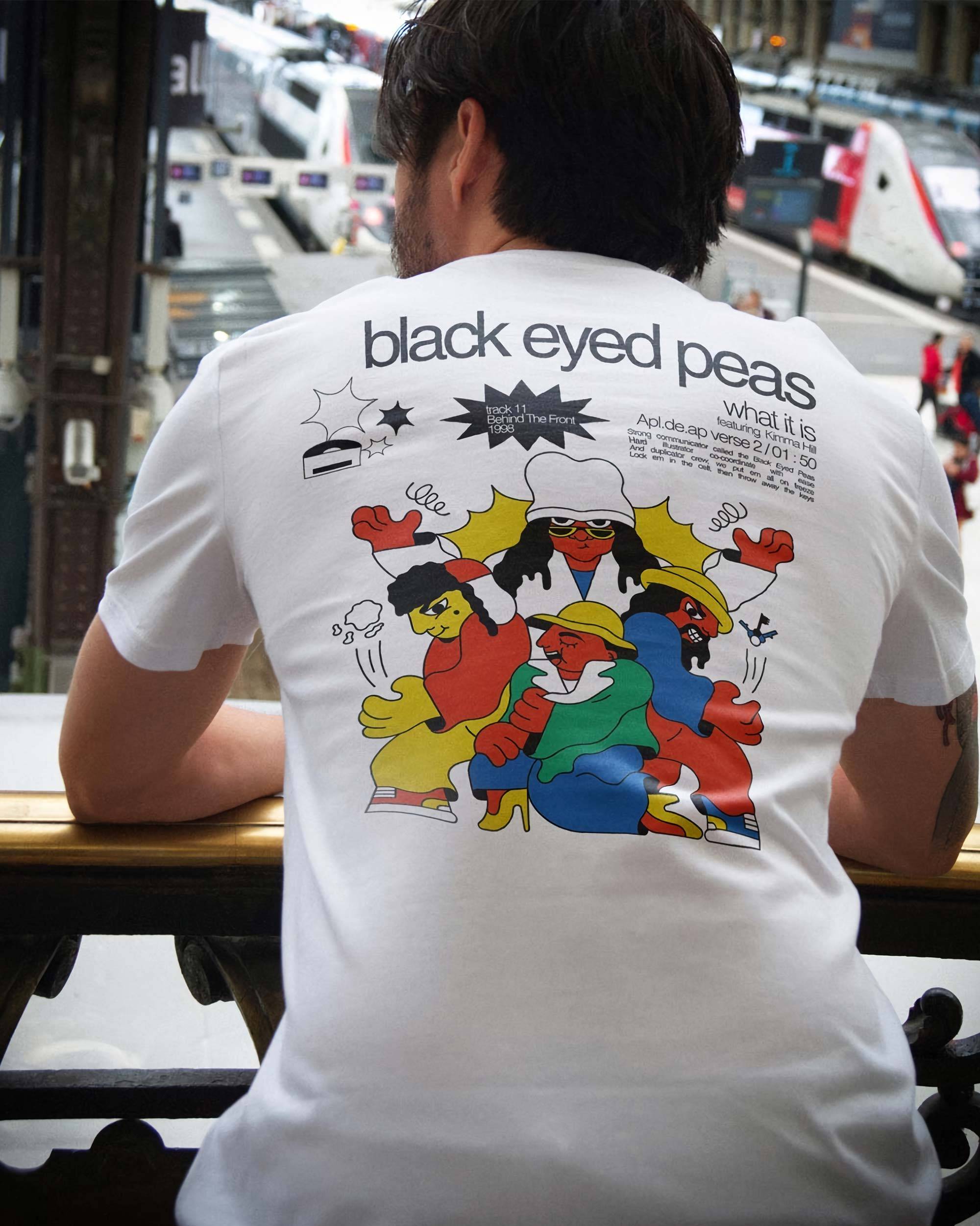 T-shirt Black Eyed Peas de couleur Blanc par Jeune Woof