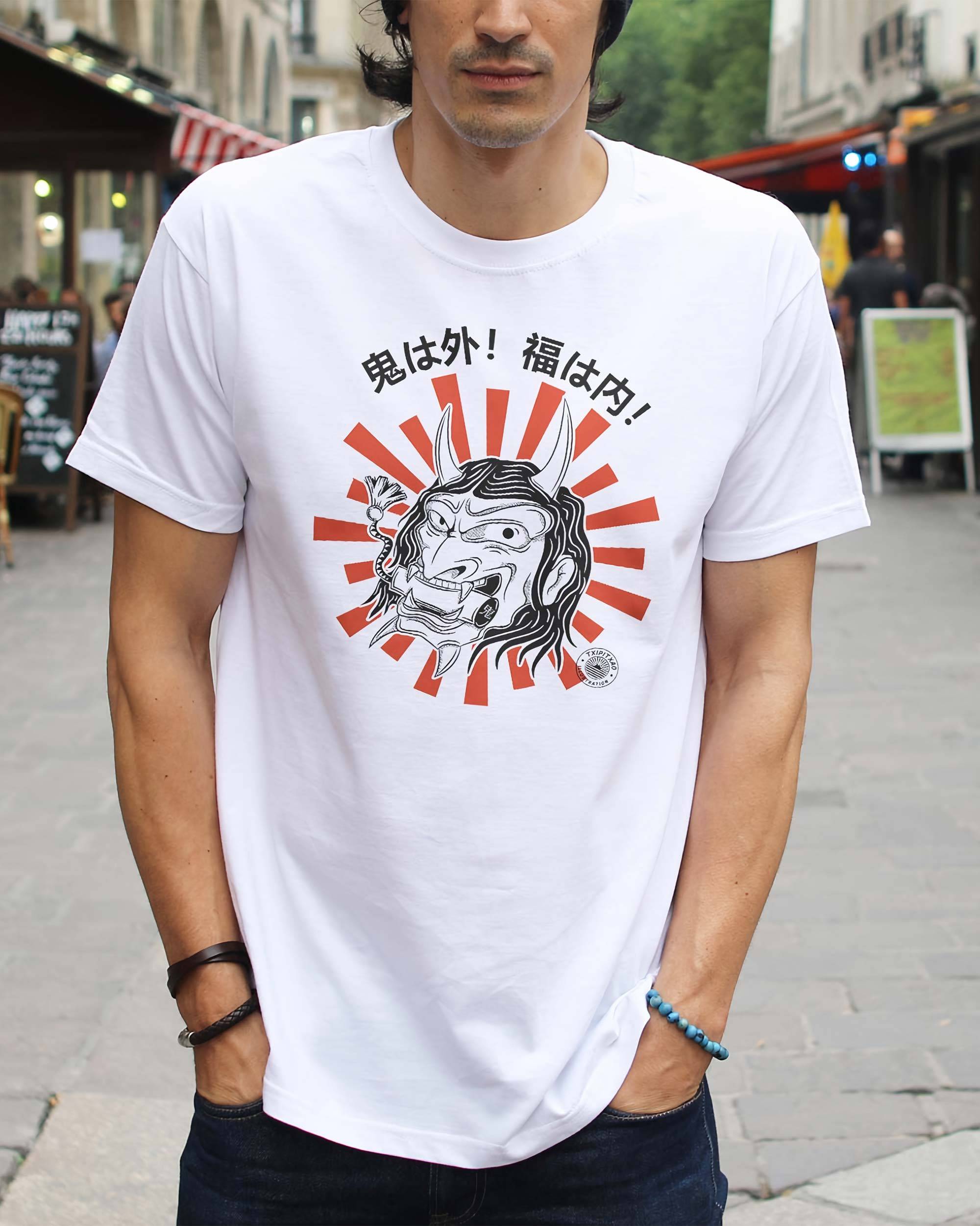 T-shirt Oni de couleur Blanc par Txipitxao