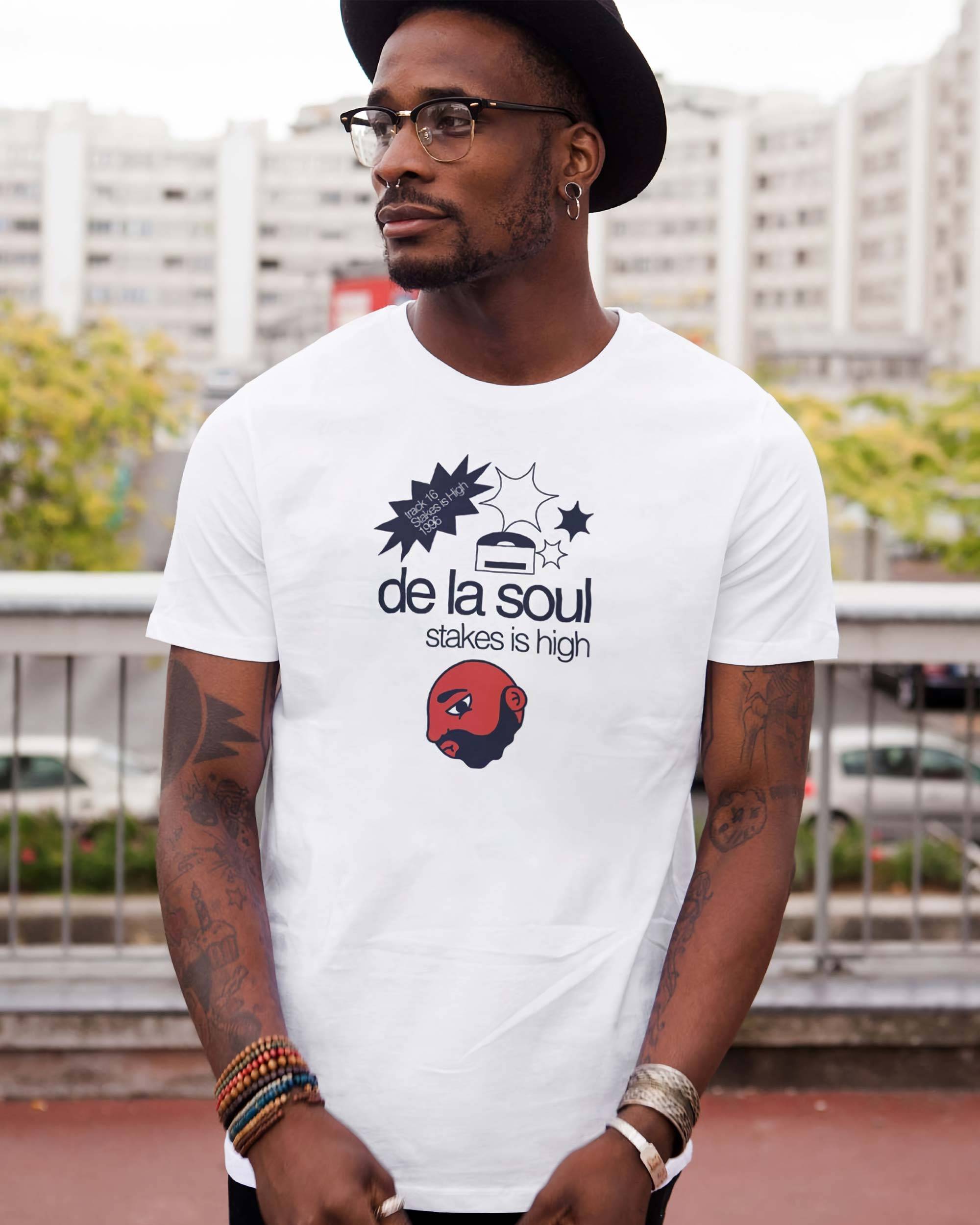 T-shirt De La Soul de couleur Blanc par Jeune Woof