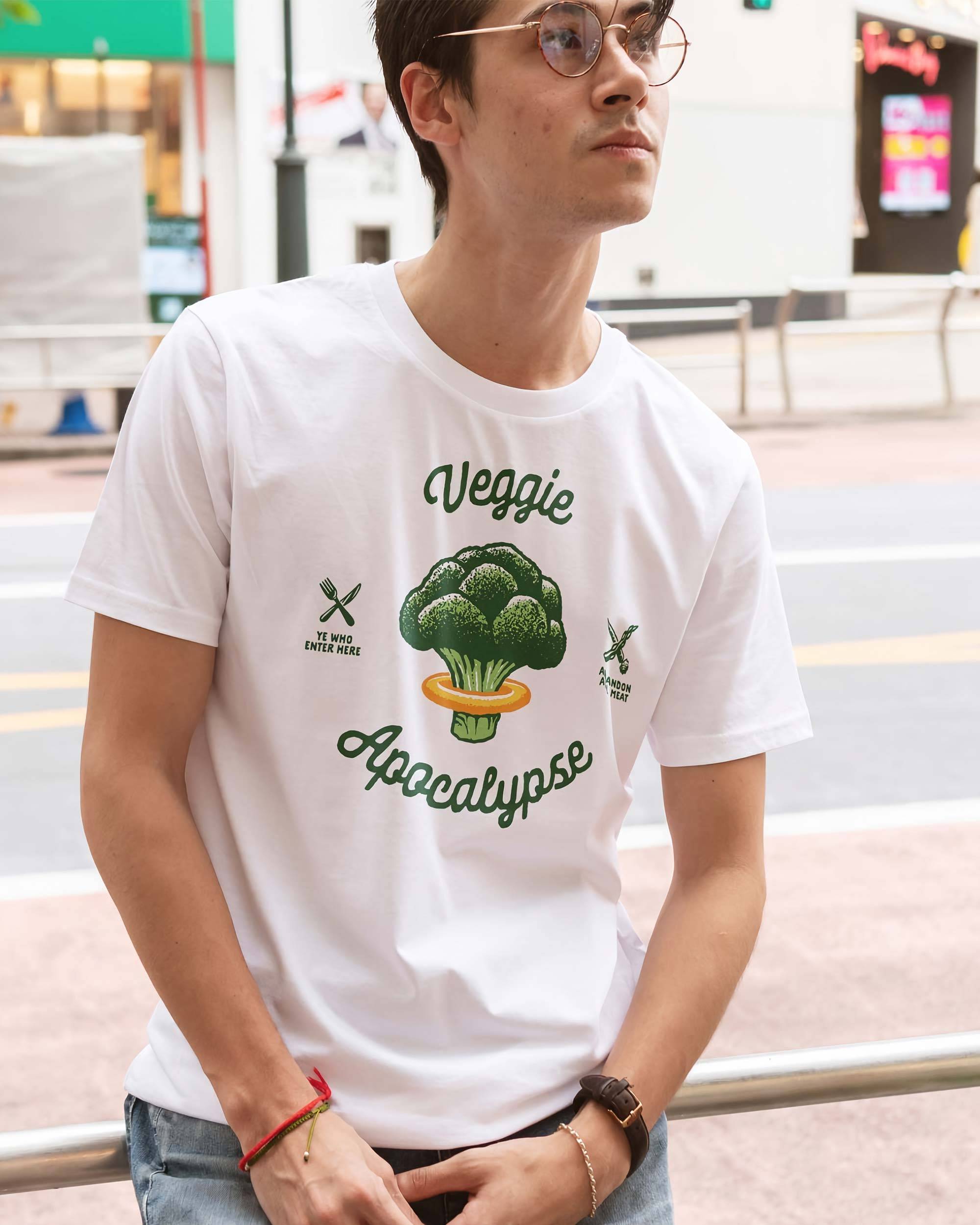 T-shirt Veggie apocalypse de couleur Blanc par Victor Calahan